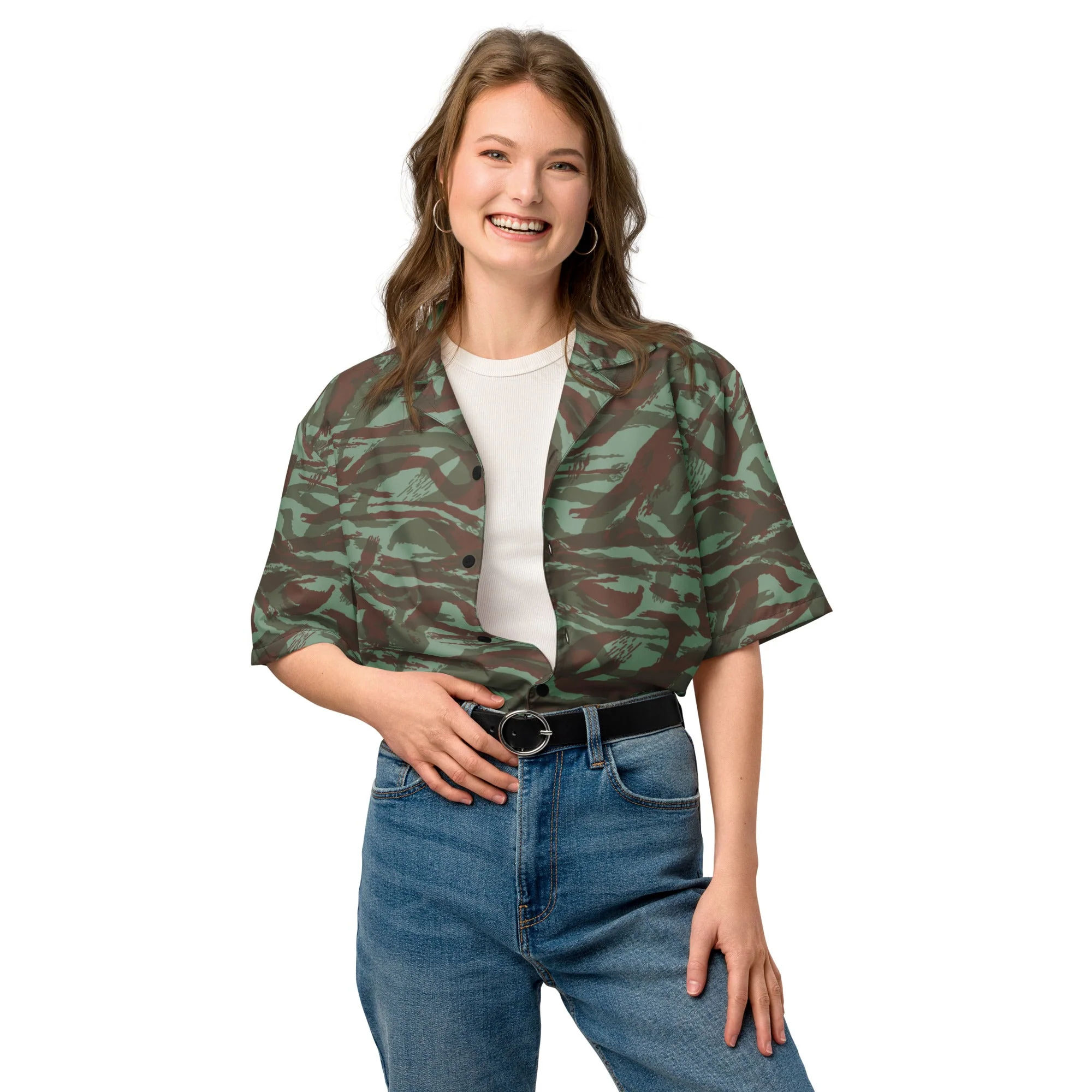 French Lizard Foreign Legion CAMO Unisex Short-Sleeve Button Shirt - Image 5