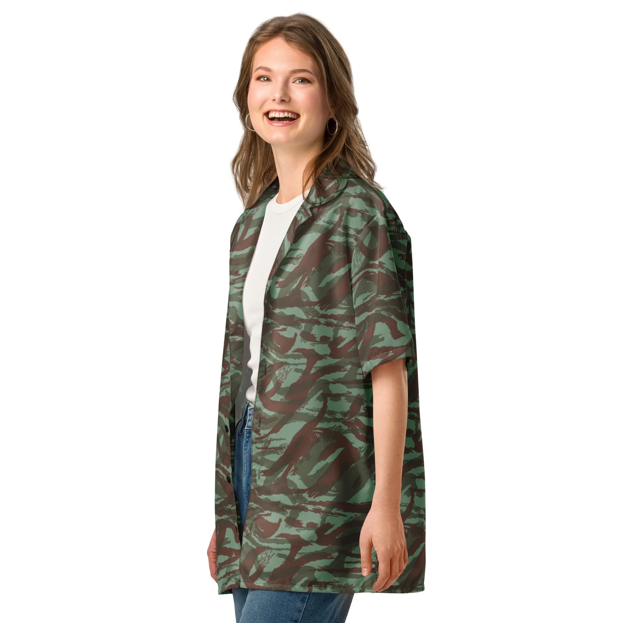 French Lizard Foreign Legion CAMO Unisex Short-Sleeve Button Shirt - Image 6