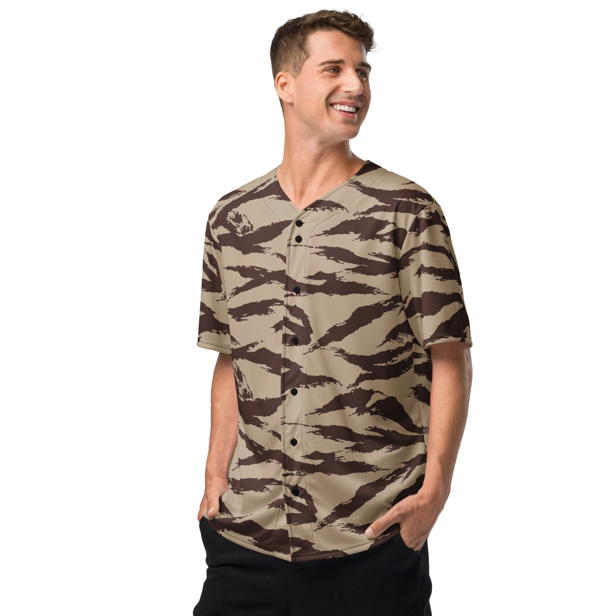 Moroccan Lizard Desert CAMO Unisex Baseball Jersey - Image 9