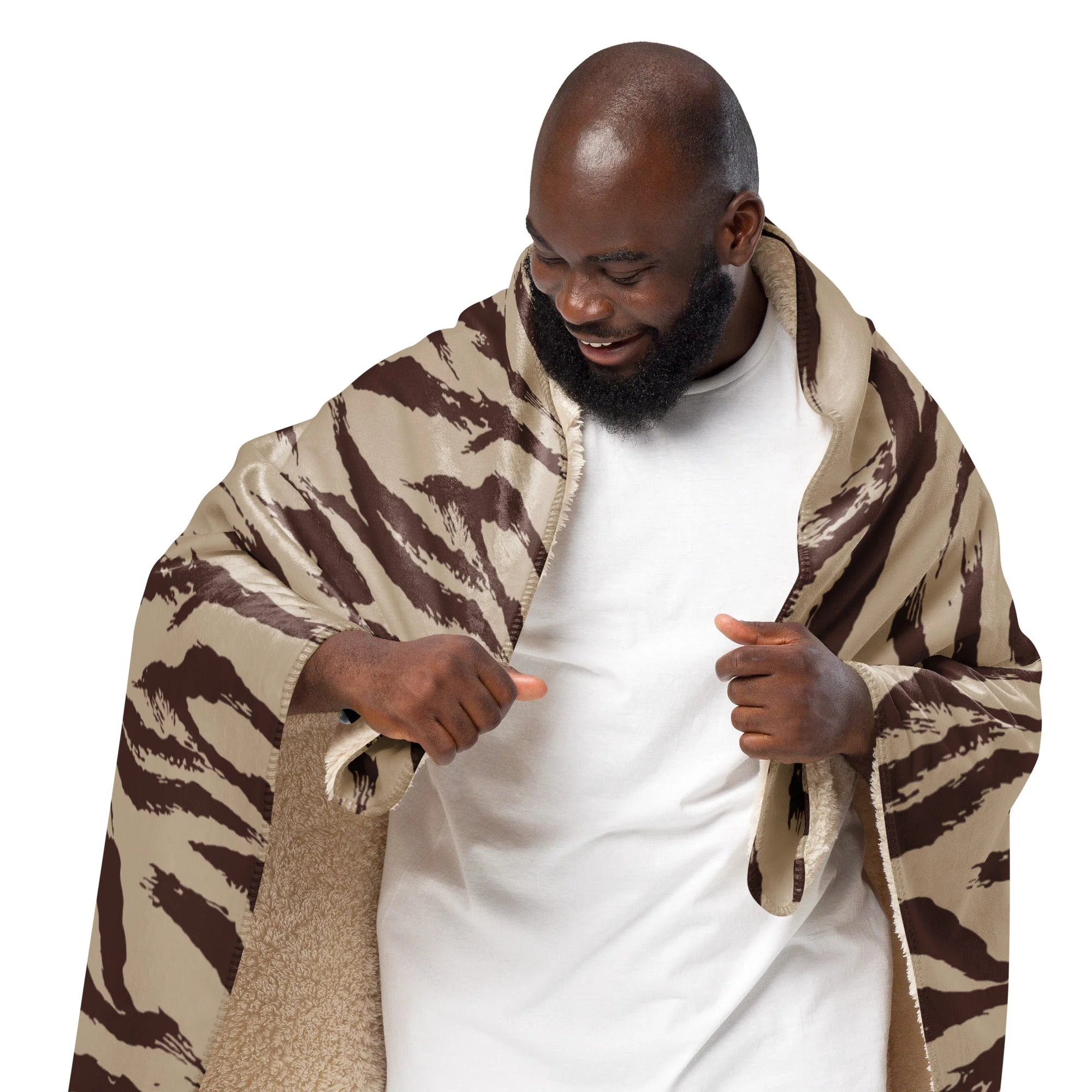 Moroccan Lizard Desert CAMO Sherpa Blanket - Image 7