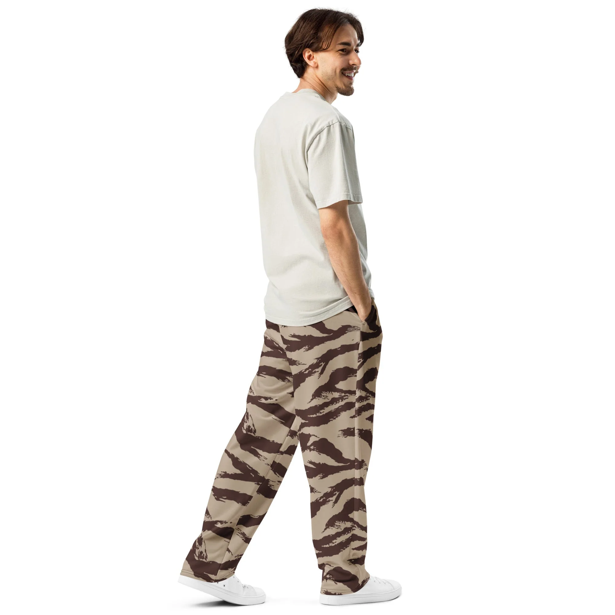 Moroccan Lizard Desert CAMO Unisex Wide-Leg Joggers - Image 3