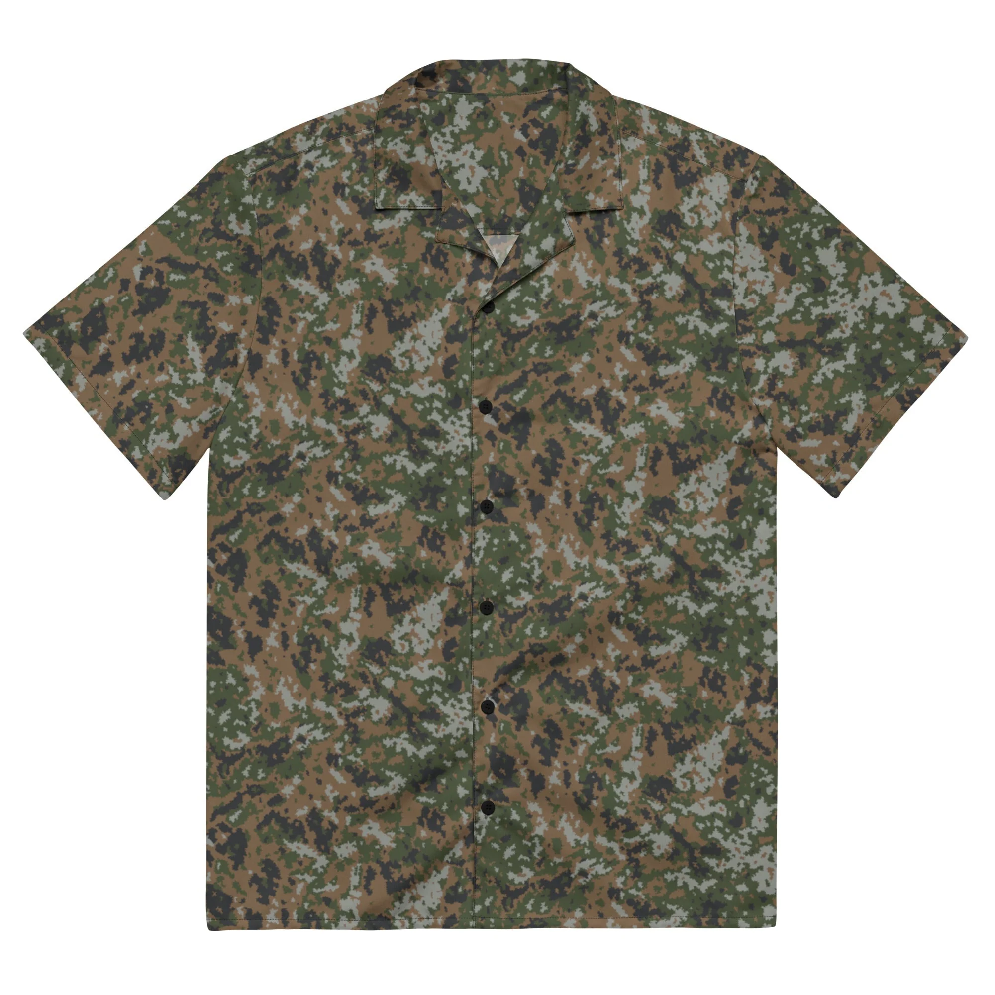 Luxembourg Waldtarndruck CAMO Unisex Short-Sleeve Button Shirt