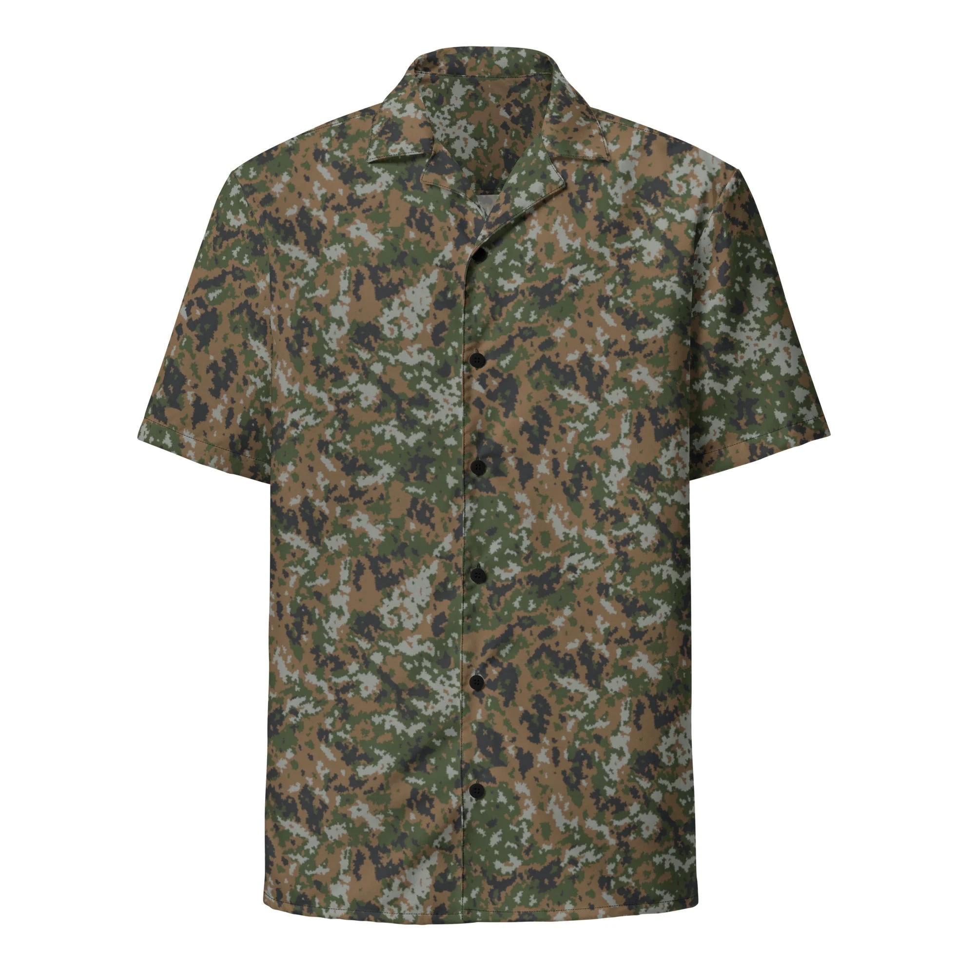 Luxembourg Waldtarndruck CAMO Unisex Short-Sleeve Button Shirt - Image 11