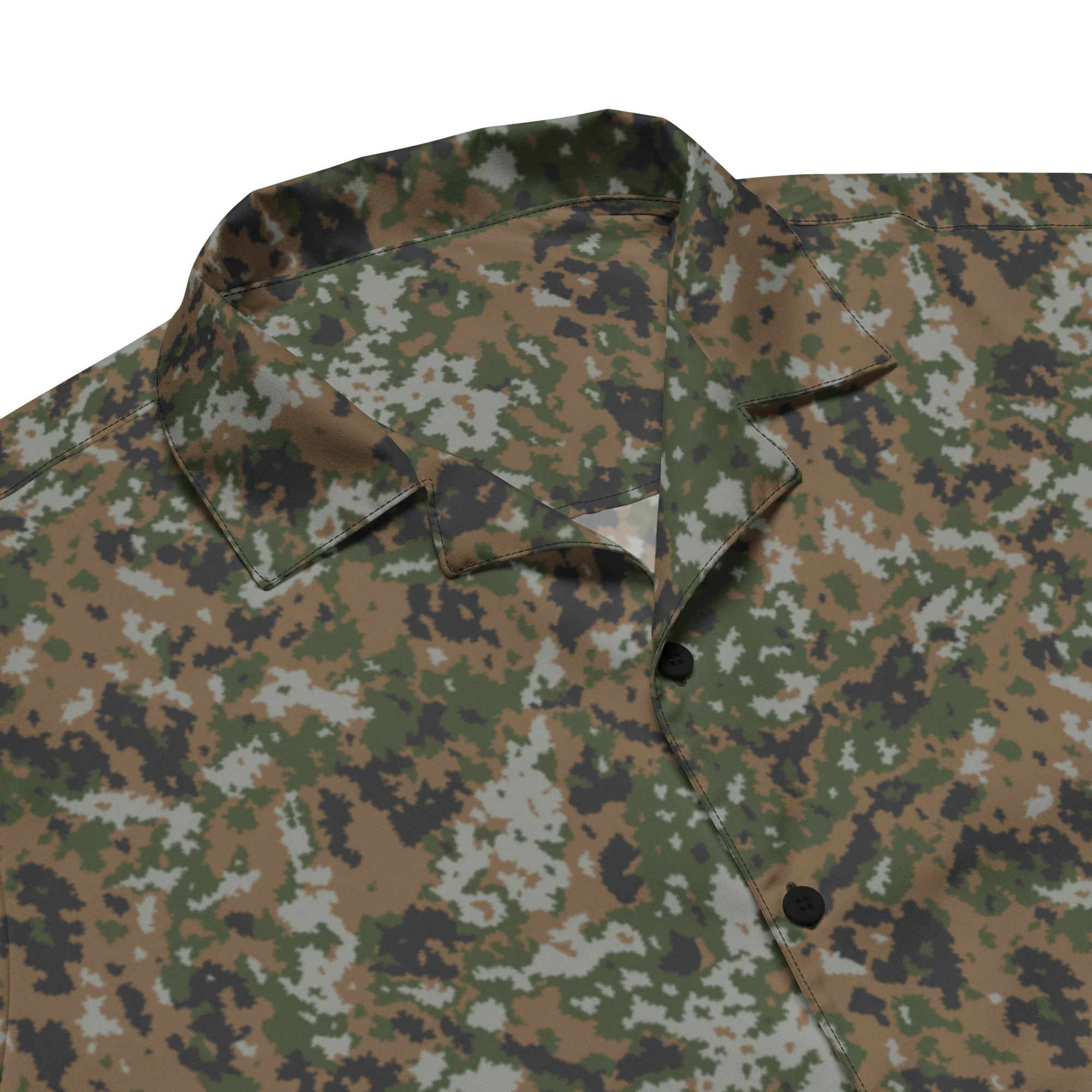 Luxembourg Waldtarndruck CAMO Unisex Short-Sleeve Button Shirt - Image 2