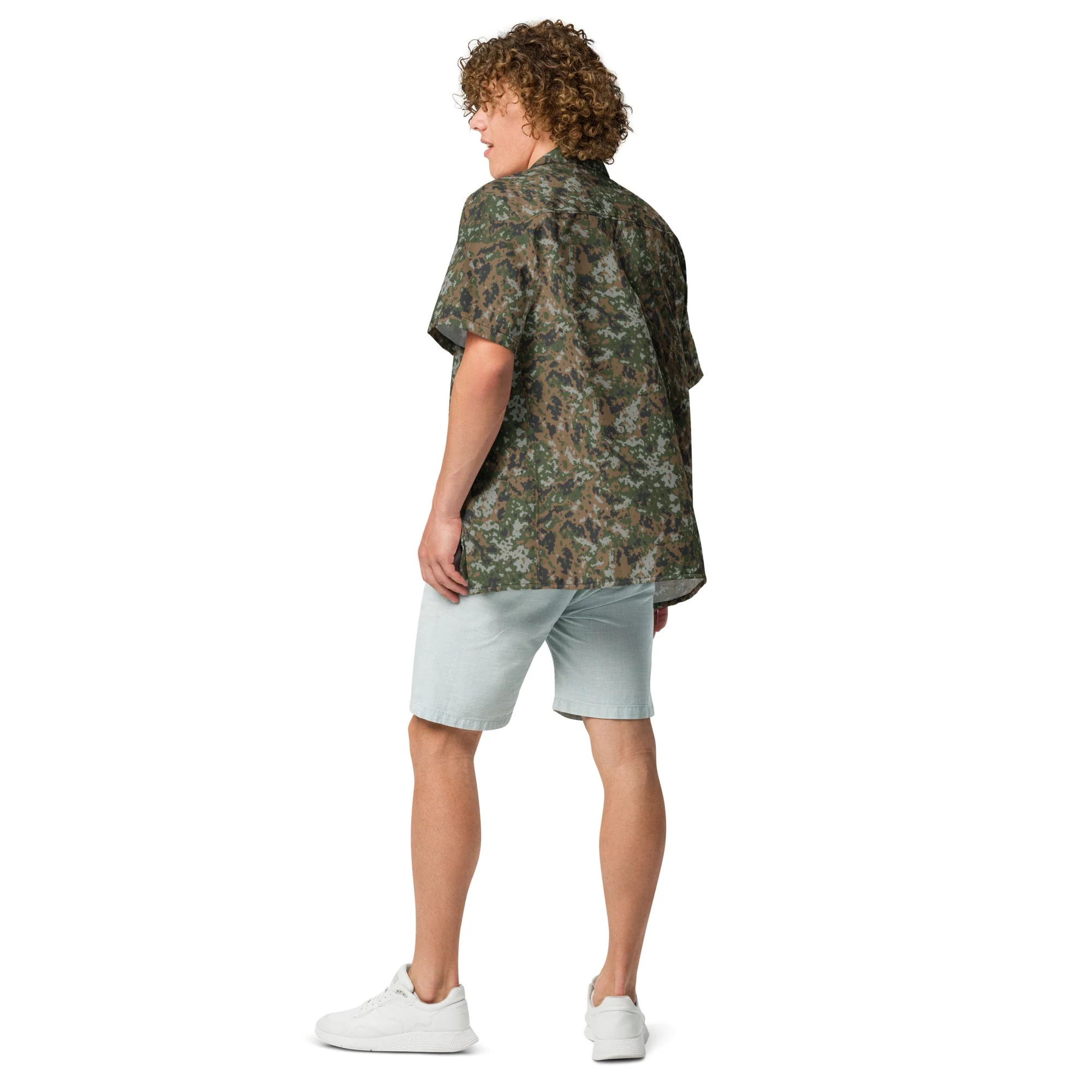 Luxembourg Waldtarndruck CAMO Unisex Short-Sleeve Button Shirt - Image 4