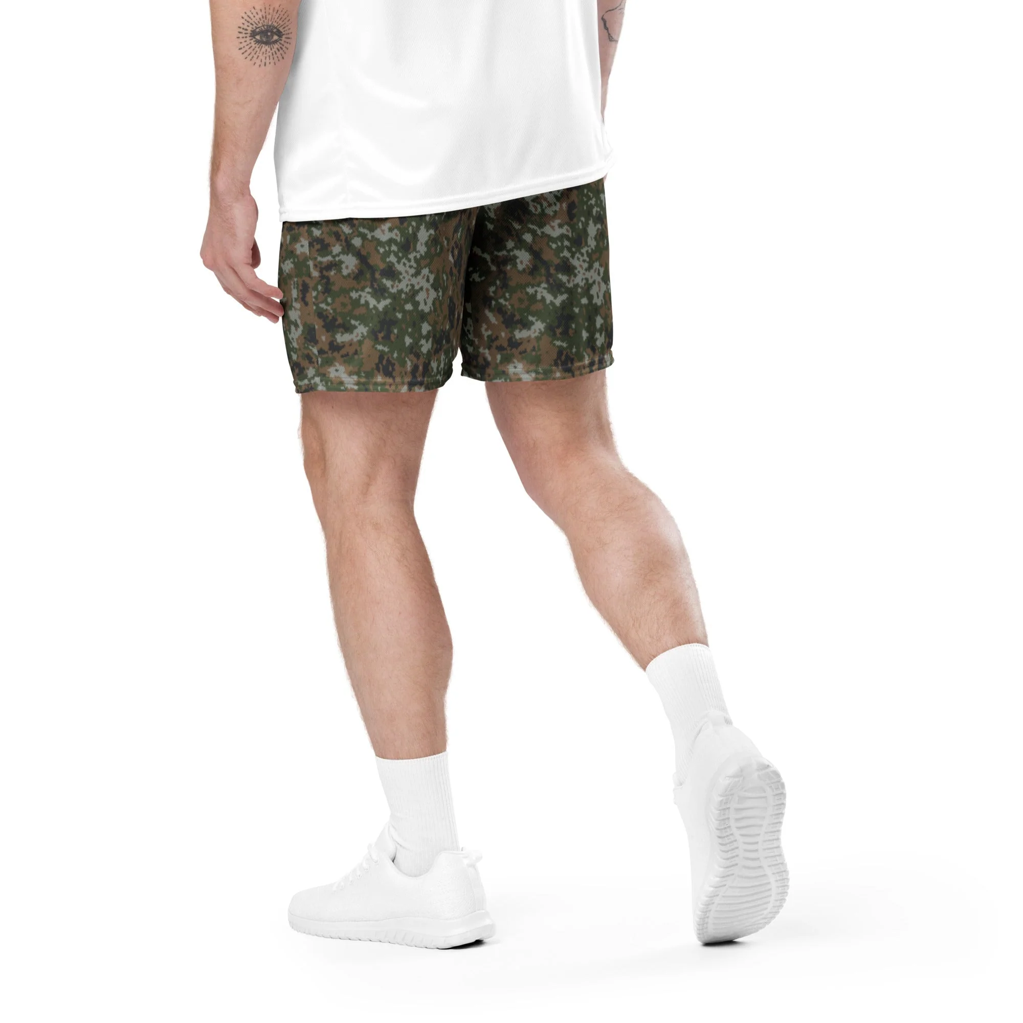 Luxembourg Waldtarndruck CAMO Unisex Mesh Shorts - Image 17