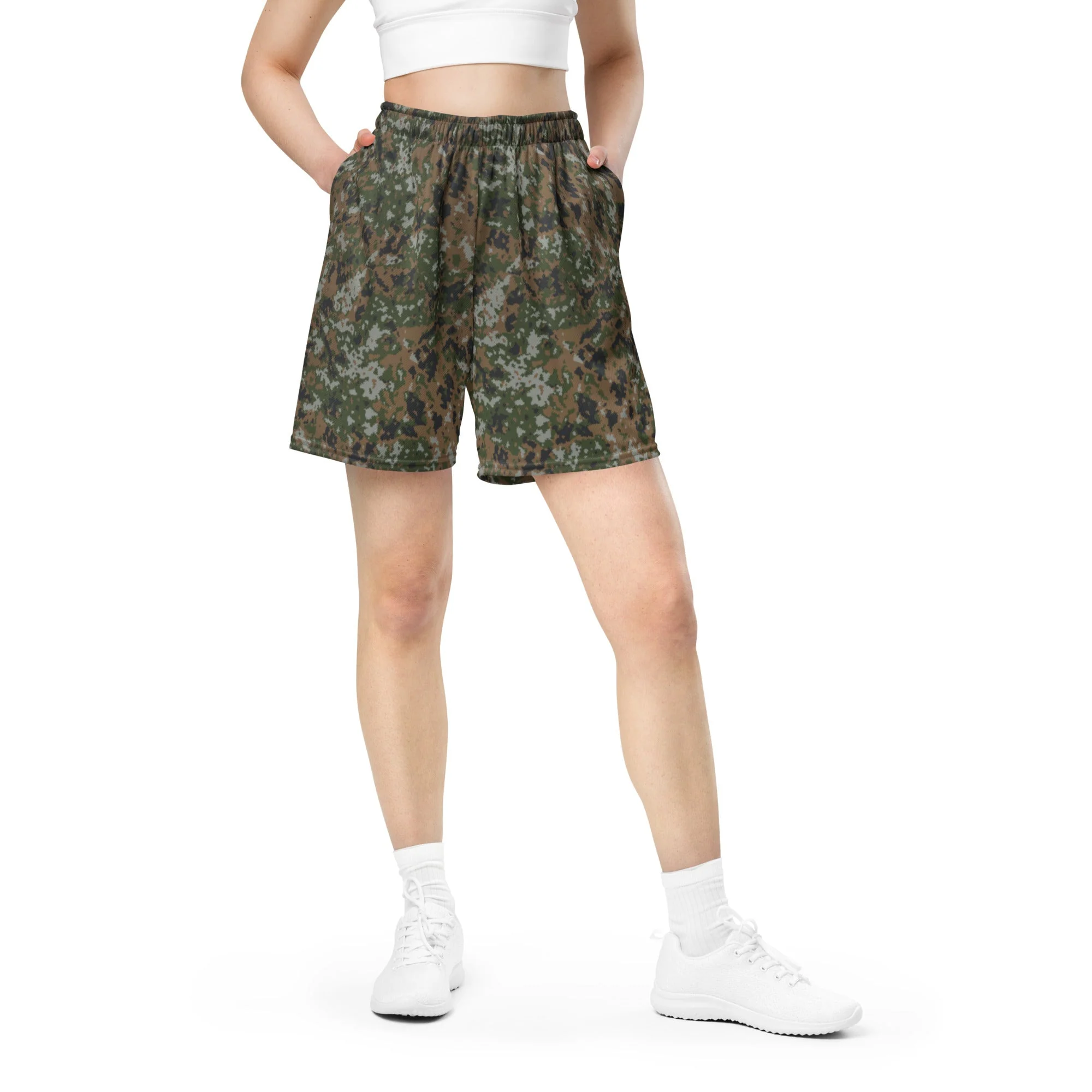 Luxembourg Waldtarndruck CAMO Unisex Mesh Shorts - Image 4