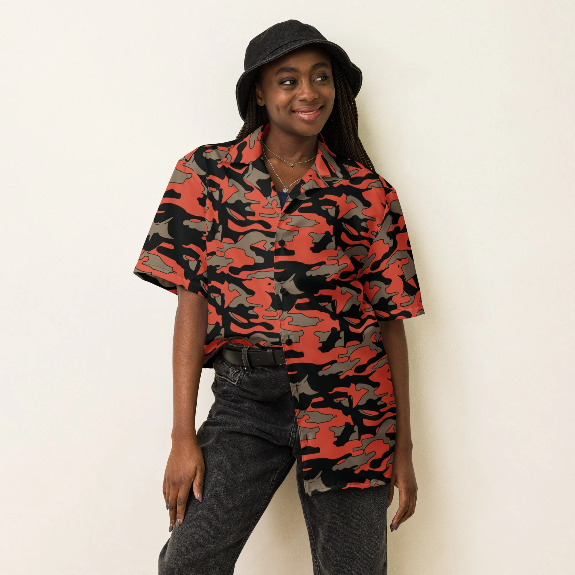 Malaysian BOMBA Firefighter CAMO Unisex Short-Sleeve Button Shirt - Image 13