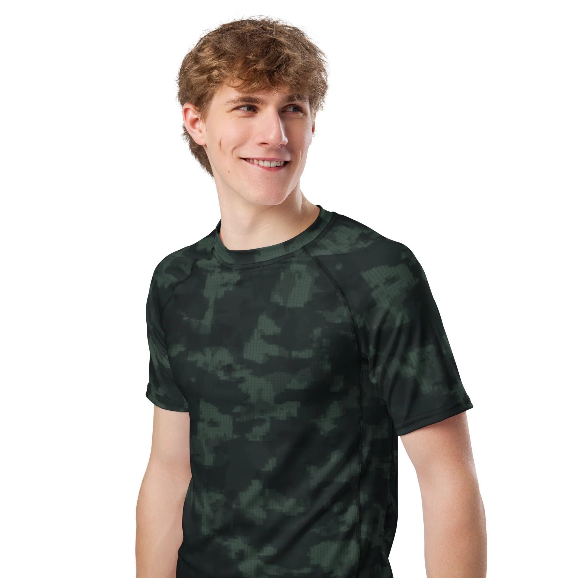 Metal Gear Solid (MGS) Night Desert CAMO Mens Short-Sleeve Rash Guard - Image 4