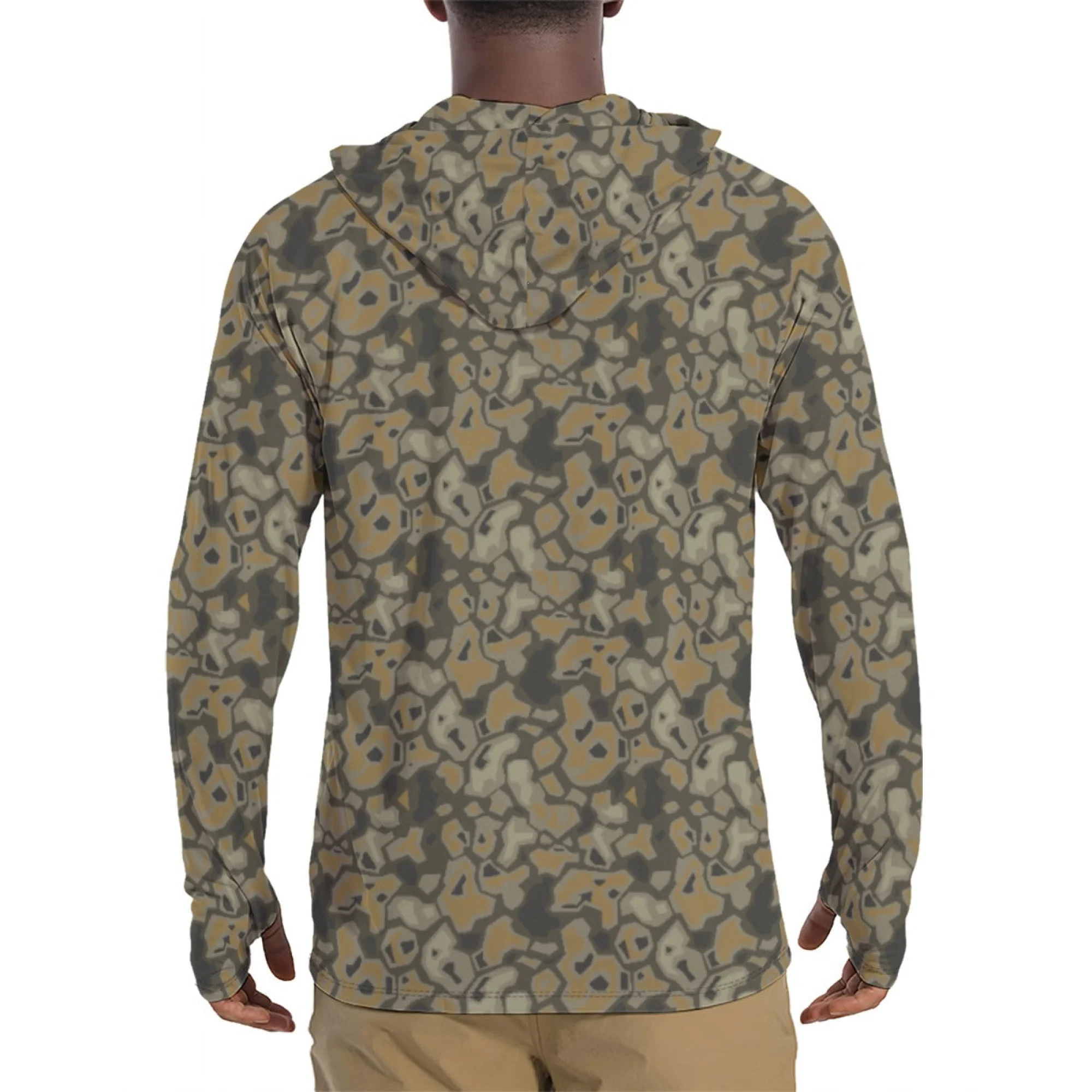 Metal Gear Solid (MGS) Rock CAMO Mens Sunscreen Sports Hoodie With Thumb Holes - Image 2