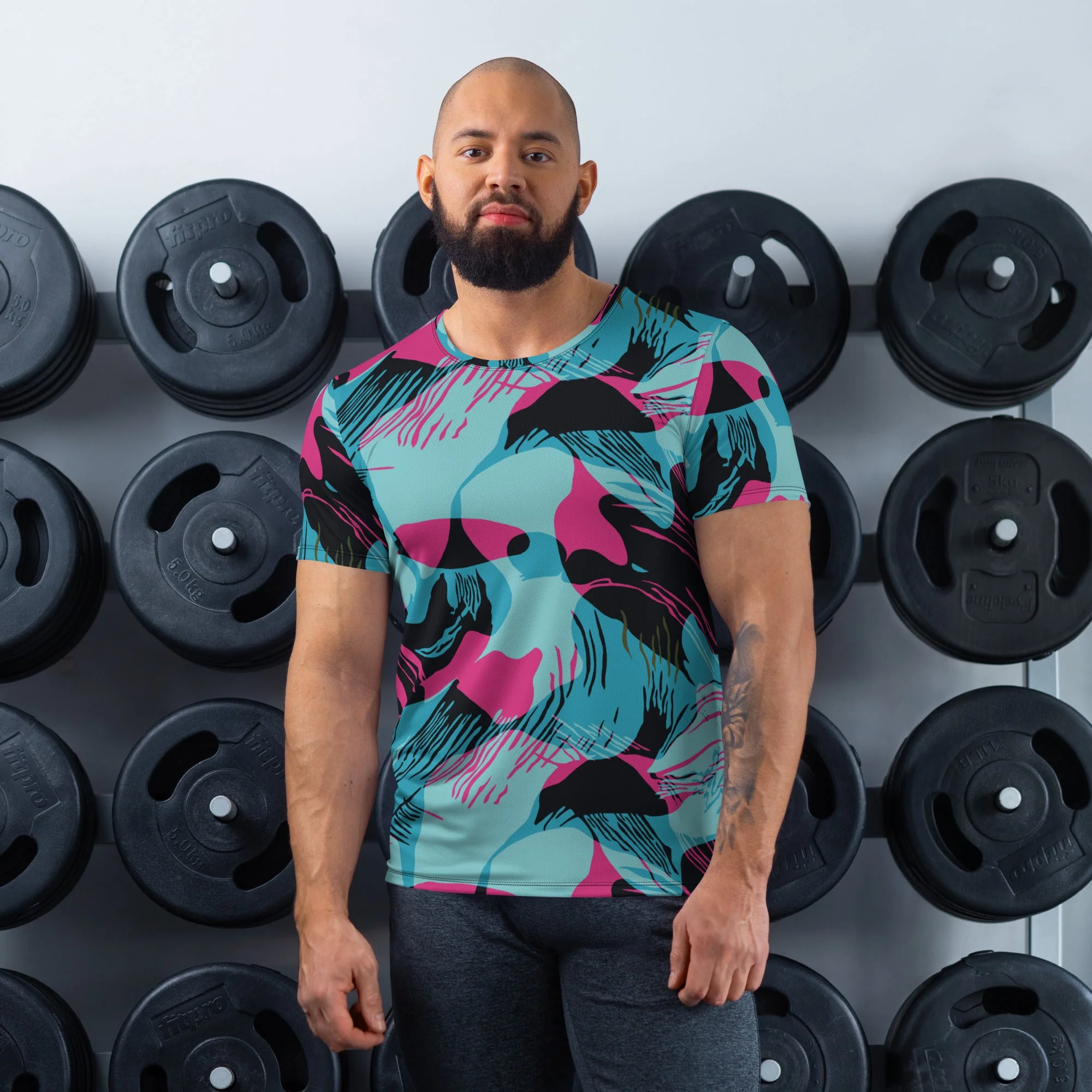 Miami Brushstroke CAMO Mens Athletic T-Shirt
