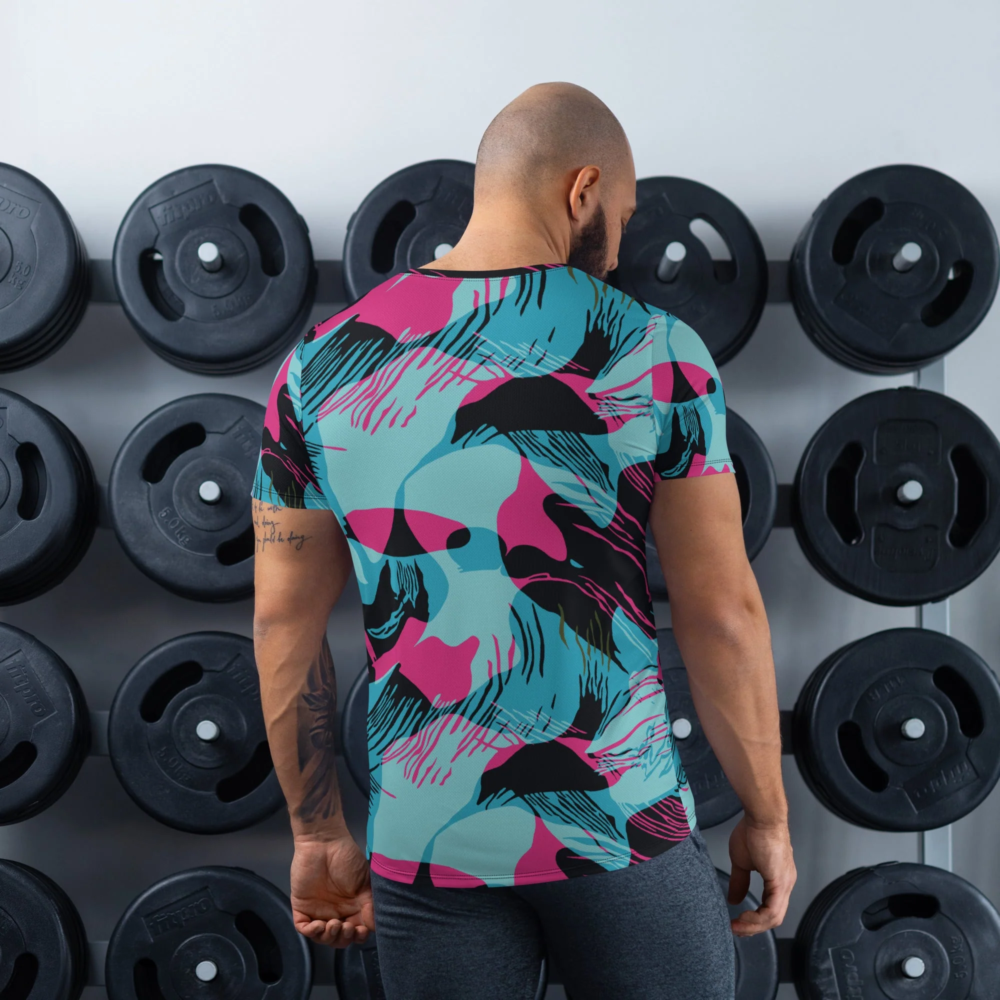 Miami Brushstroke CAMO Mens Athletic T-Shirt - Image 2