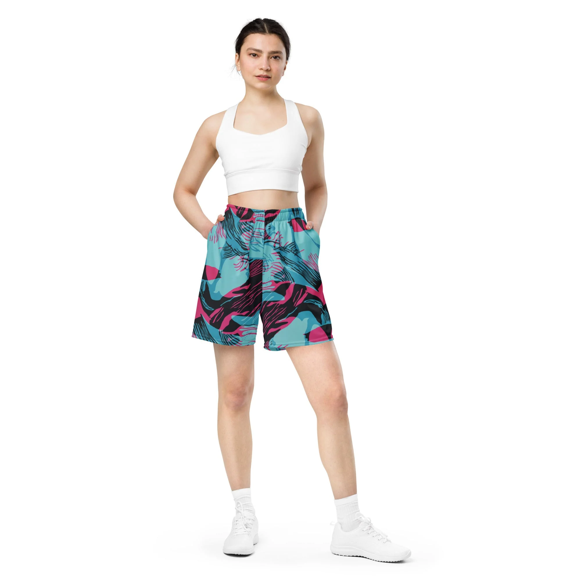Miami Brushstroke CAMO Unisex Mesh Shorts - Image 11