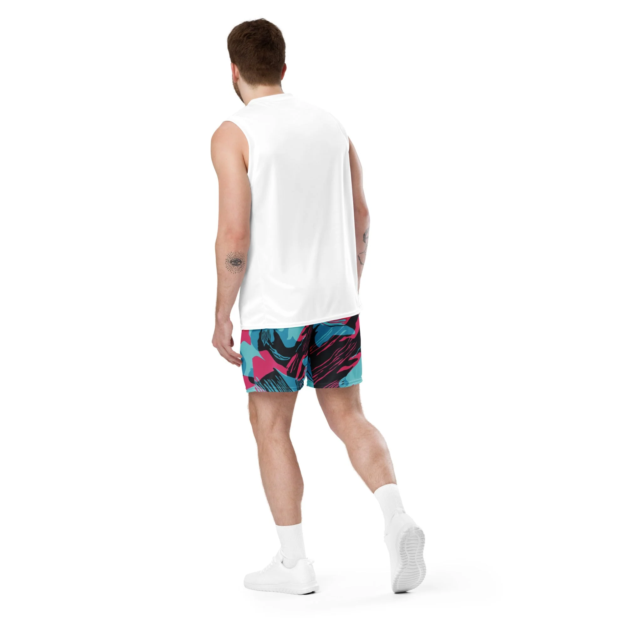 Miami Brushstroke CAMO Unisex Mesh Shorts - Image 16