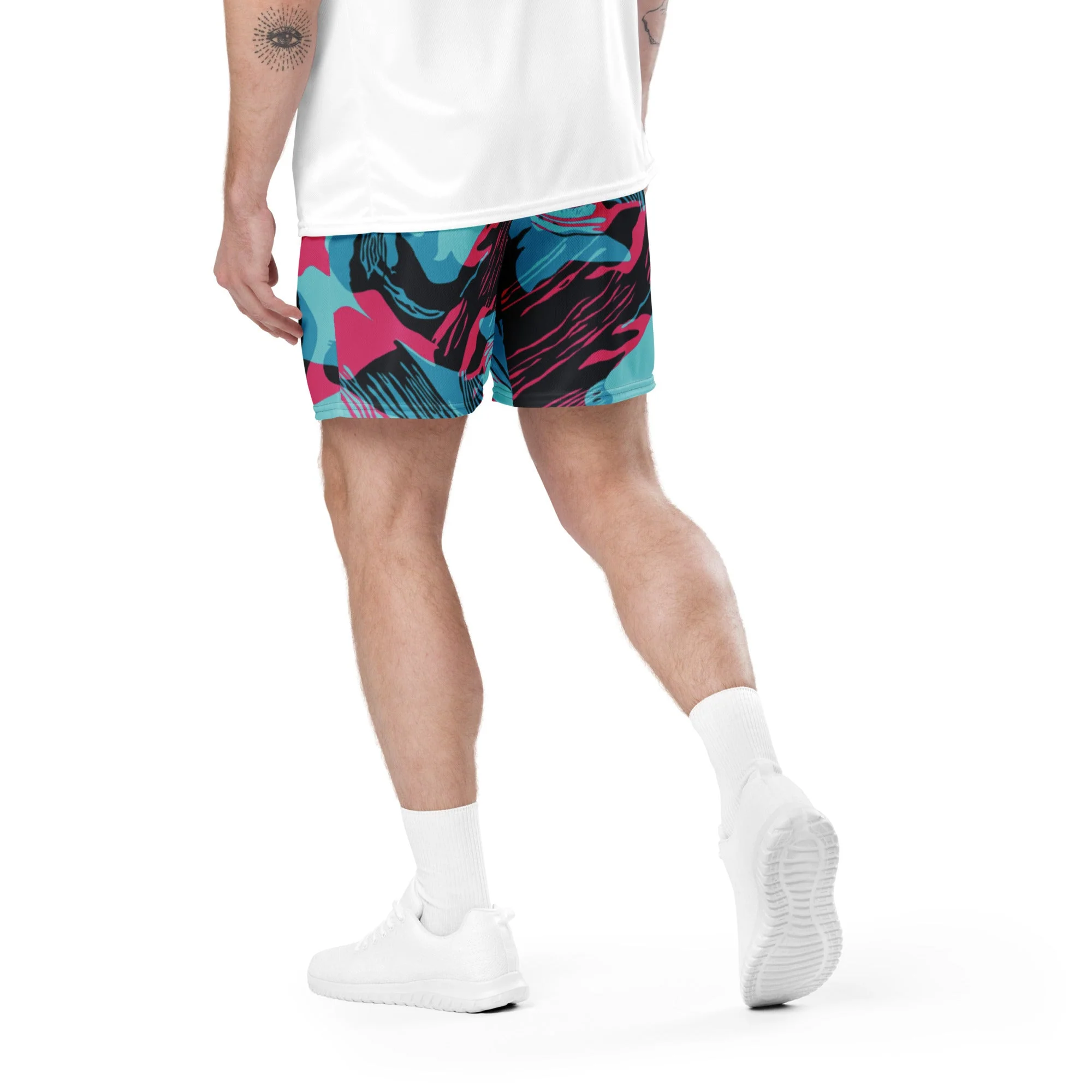 Miami Brushstroke CAMO Unisex Mesh Shorts - Image 19