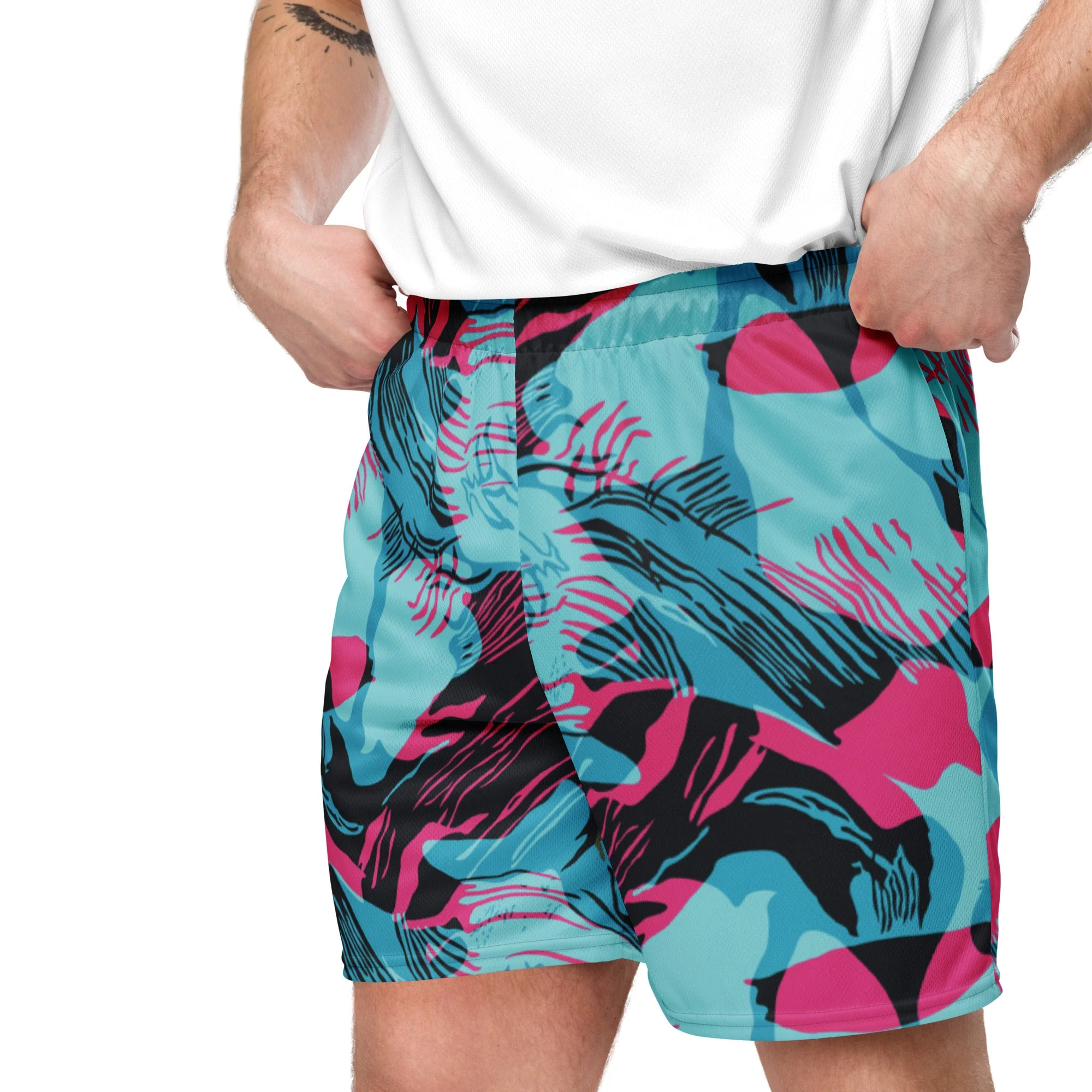 Miami Brushstroke CAMO Unisex Mesh Shorts - Image 2