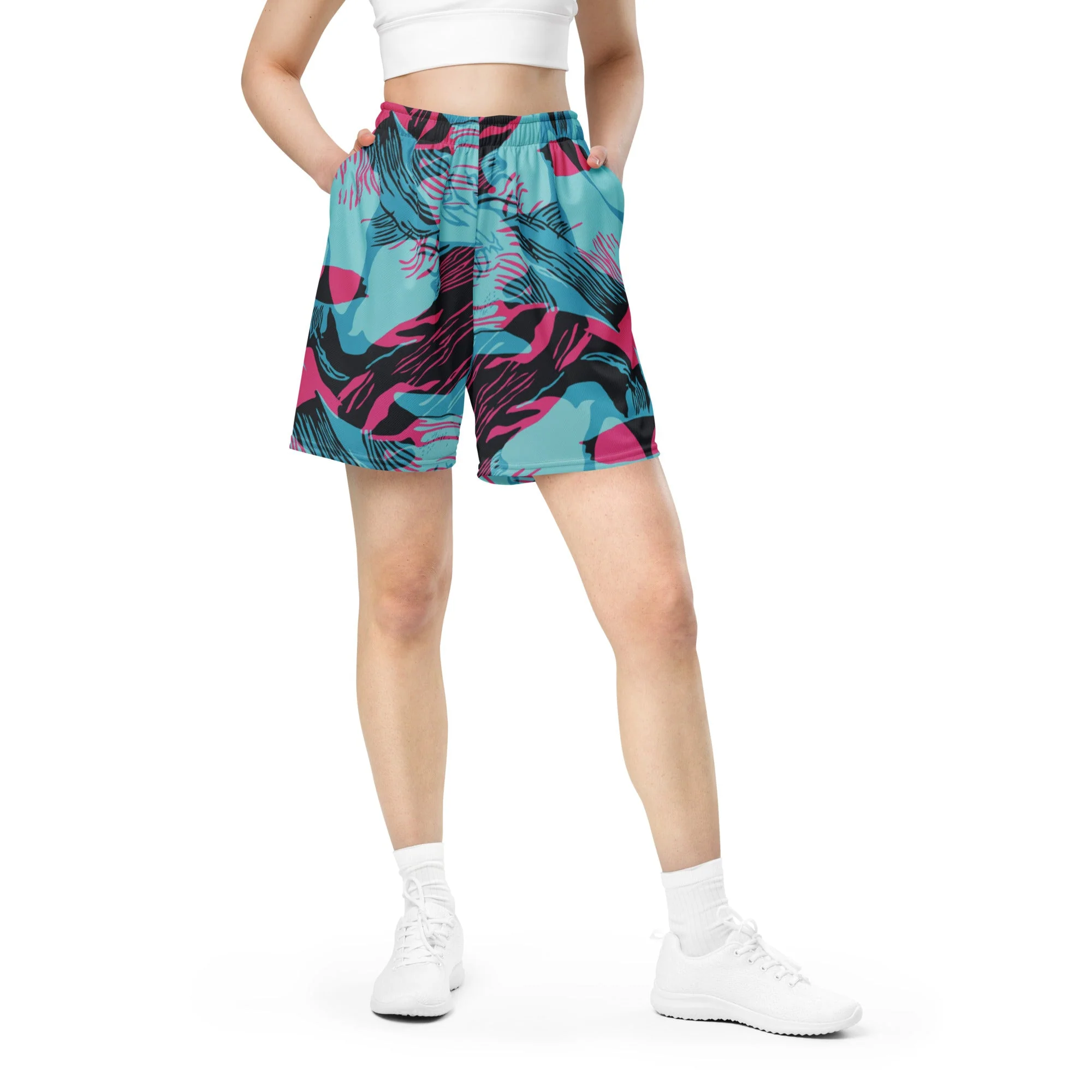 Miami Brushstroke CAMO Unisex Mesh Shorts - Image 4