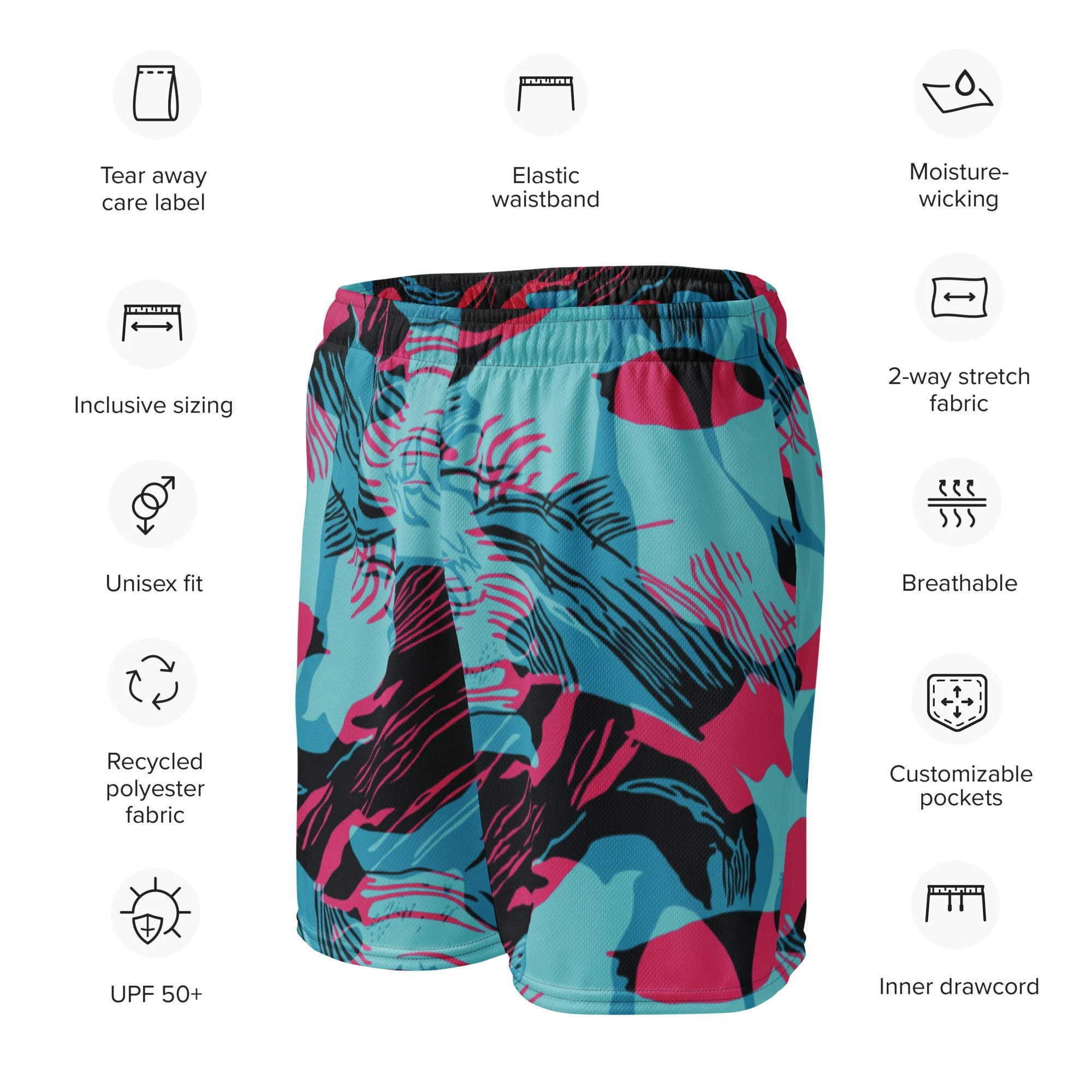 Miami Brushstroke CAMO Unisex Mesh Shorts - Image 5
