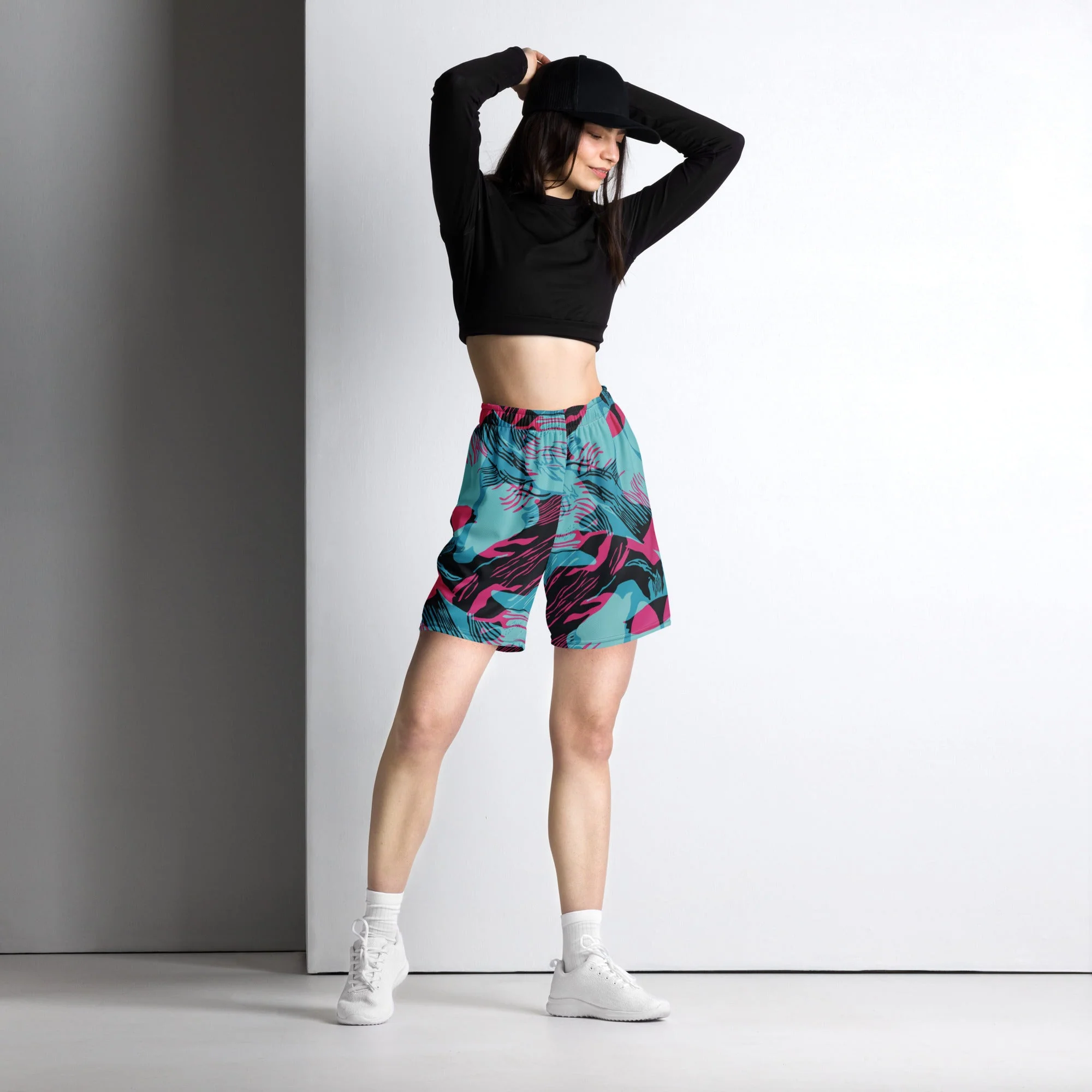 Miami Brushstroke CAMO Unisex Mesh Shorts - Image 9