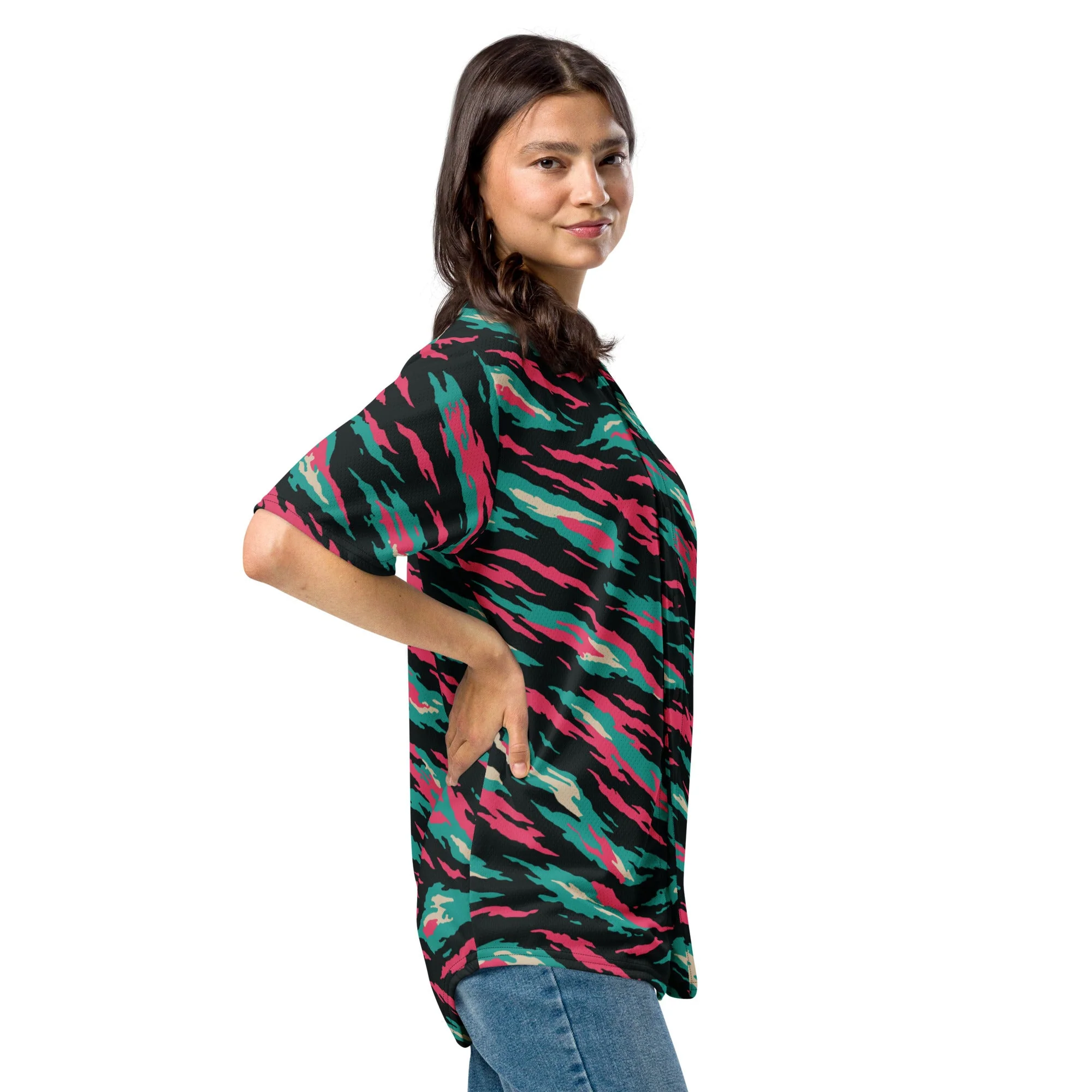 Miami Lizard CAMO Unisex Baseball Jersey - Image 2
