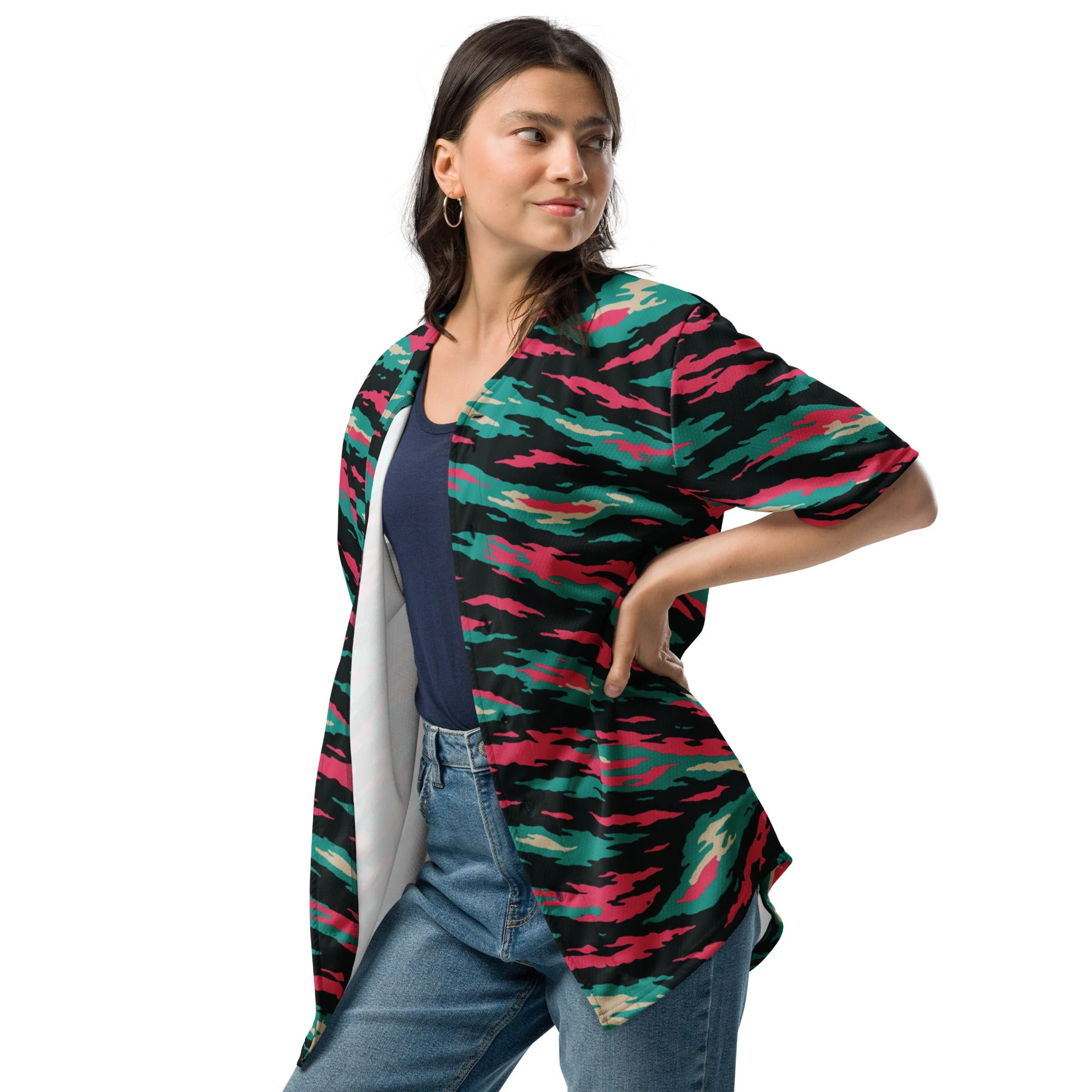 Miami Lizard CAMO Unisex Baseball Jersey - Image 3