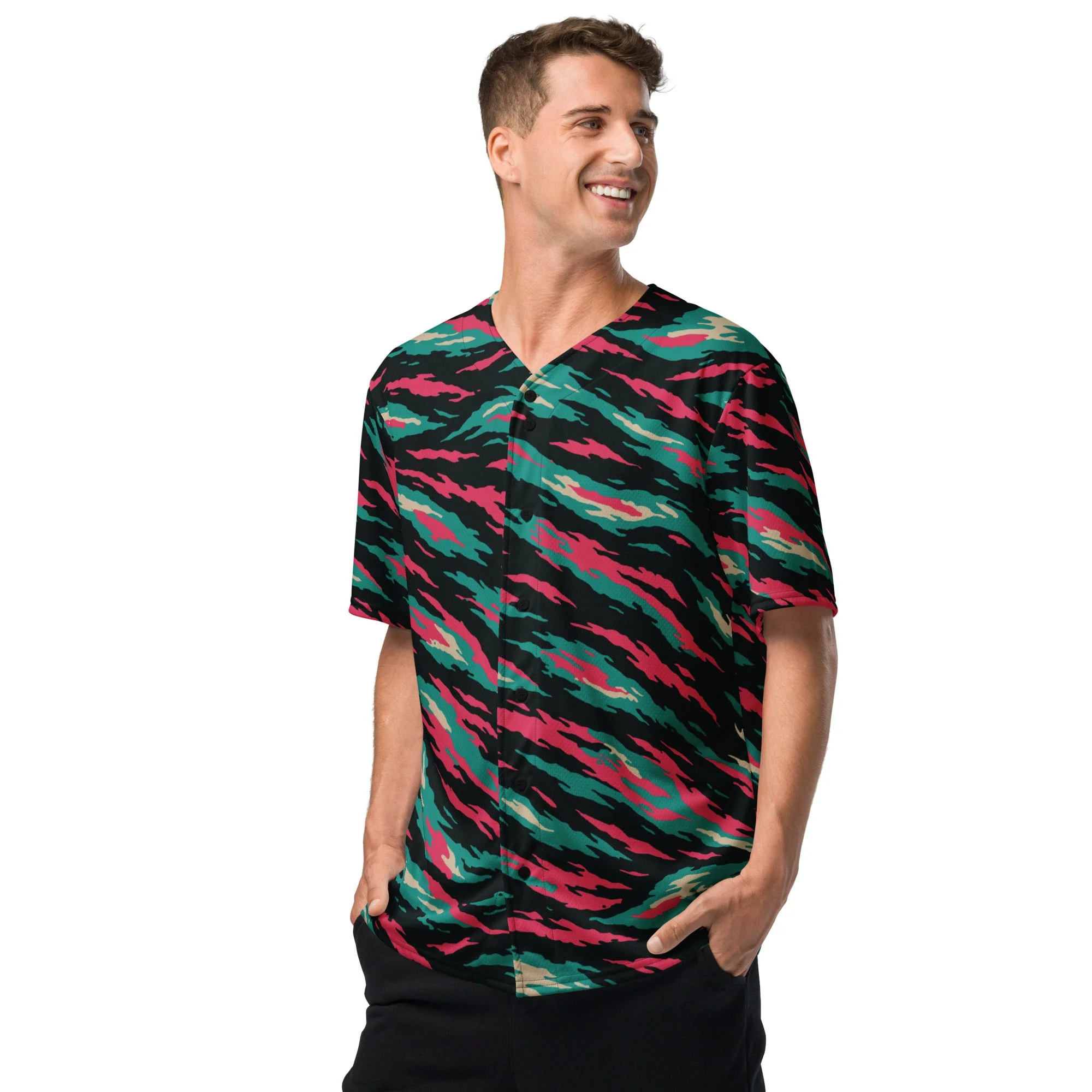Miami Lizard CAMO Unisex Baseball Jersey - Image 9