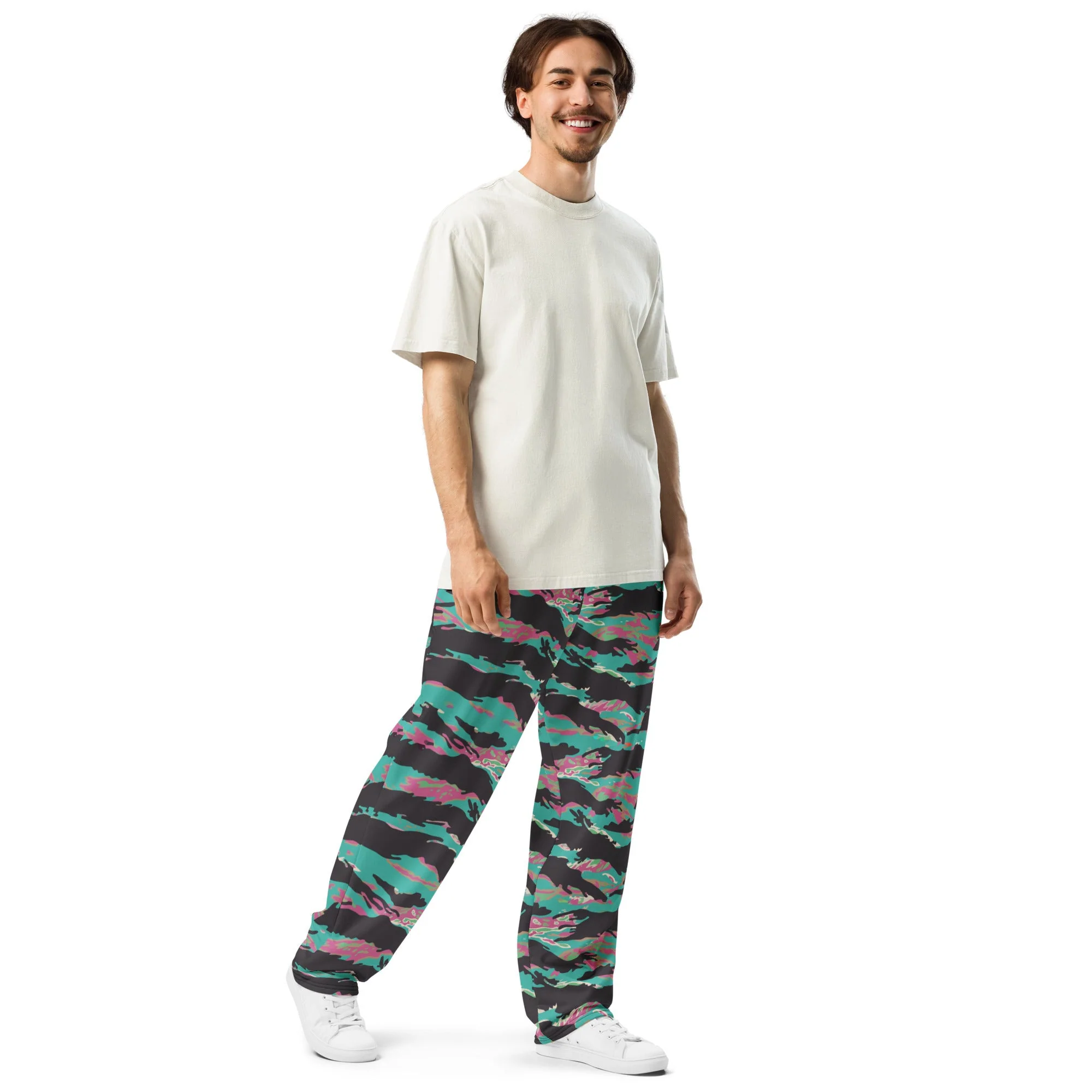 Miami Tiger Stripe CAMO Unisex Wide-Leg Joggers - Image 2