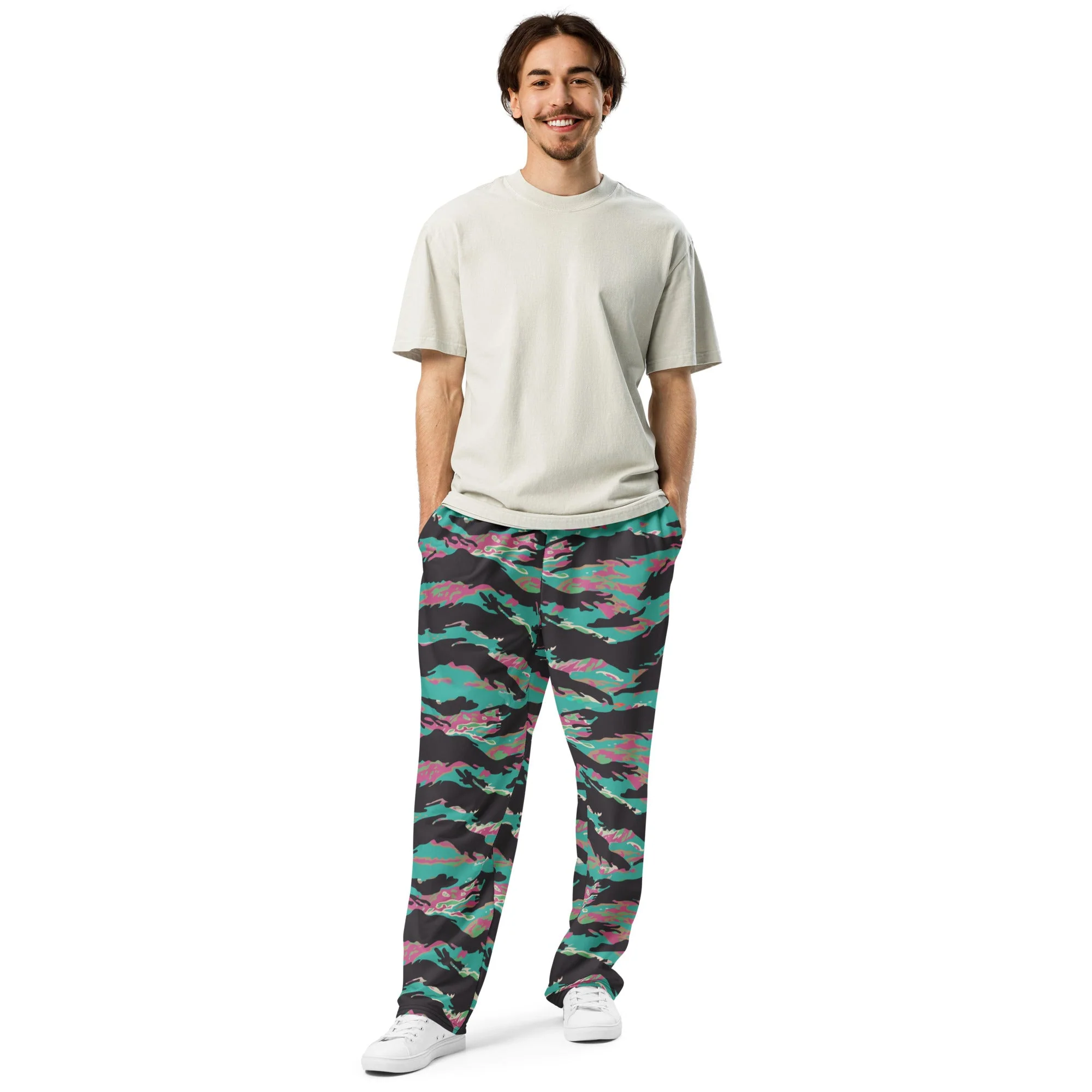 Miami Tiger Stripe CAMO Unisex Wide-Leg Joggers - Image 5