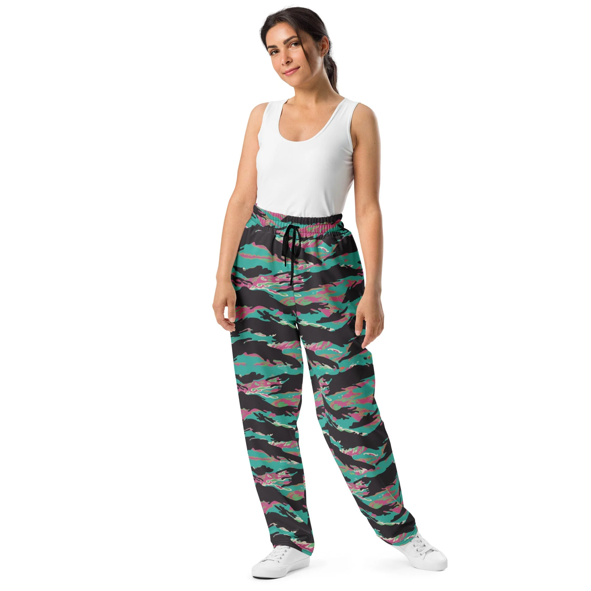 Miami Tiger Stripe CAMO Unisex Wide-Leg Joggers - Image 6