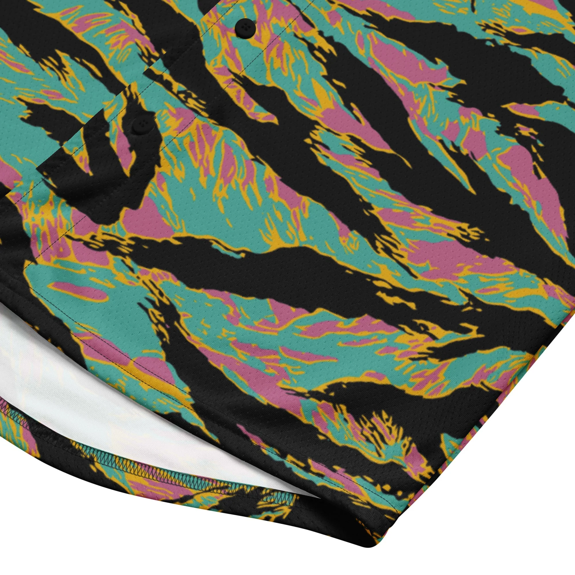 American Tiger Stripe Miami Sunset CAMO Unisex Baseball Jersey - Image 11