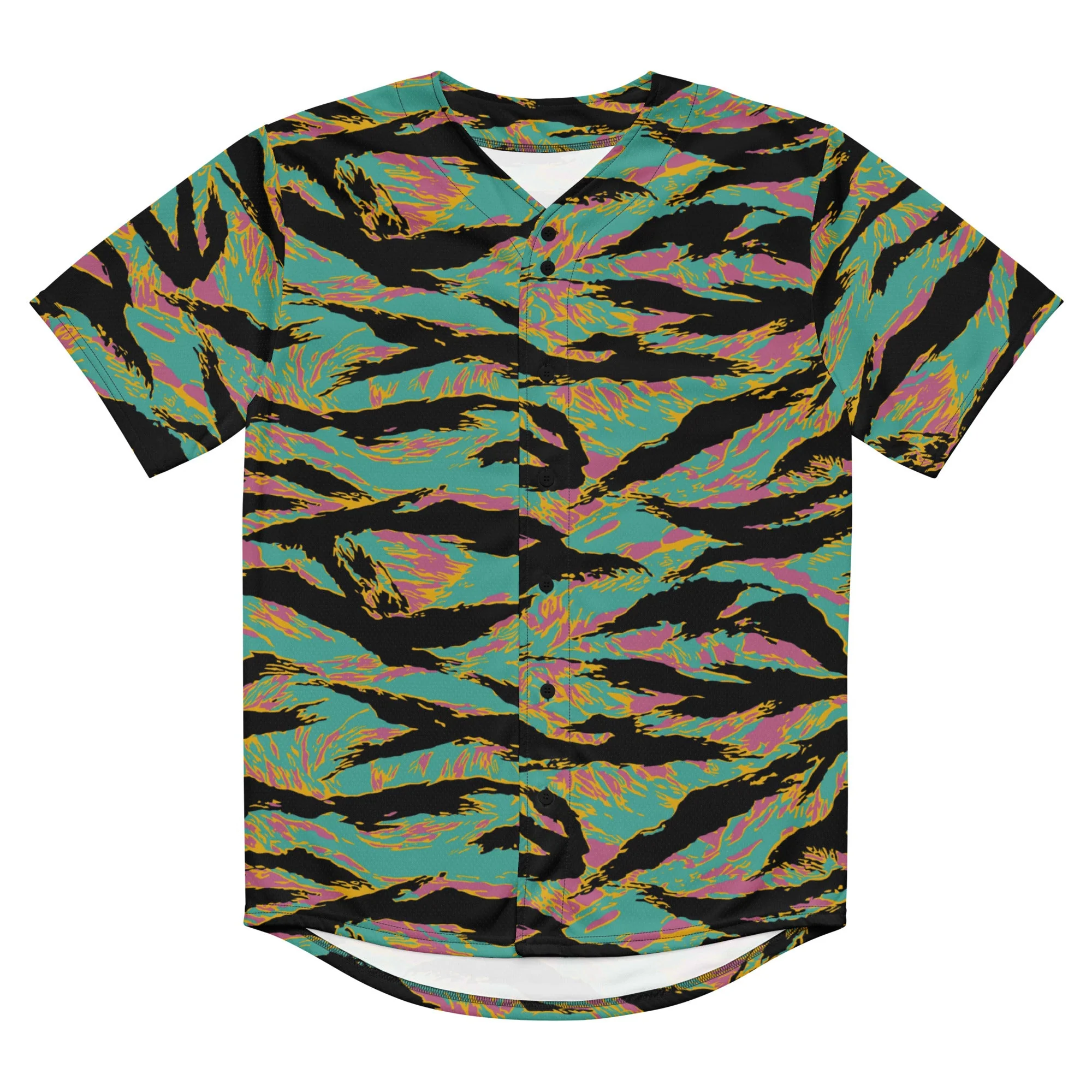 American Tiger Stripe Miami Sunset CAMO Unisex Baseball Jersey - Image 12