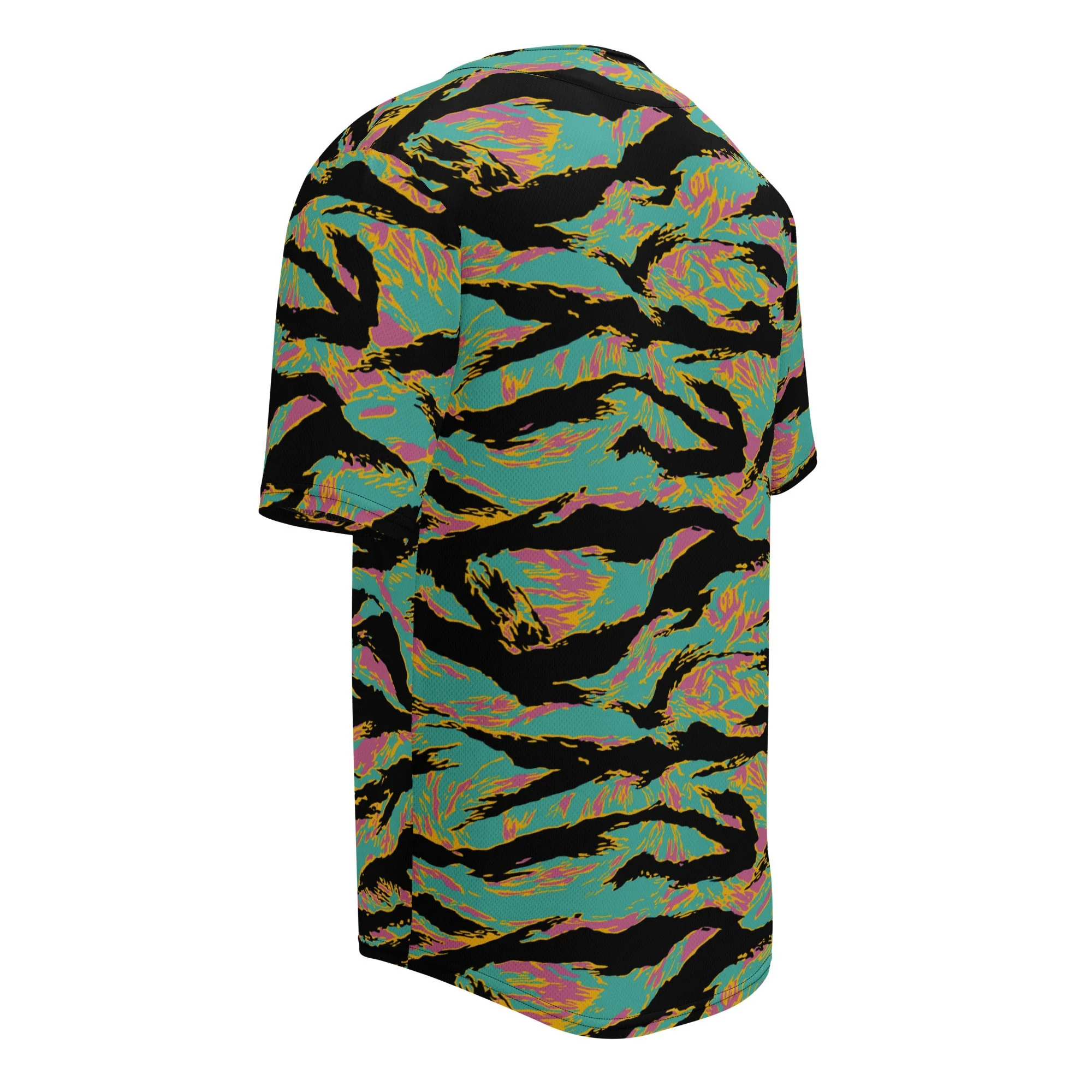American Tiger Stripe Miami Sunset CAMO Unisex Baseball Jersey - Image 6