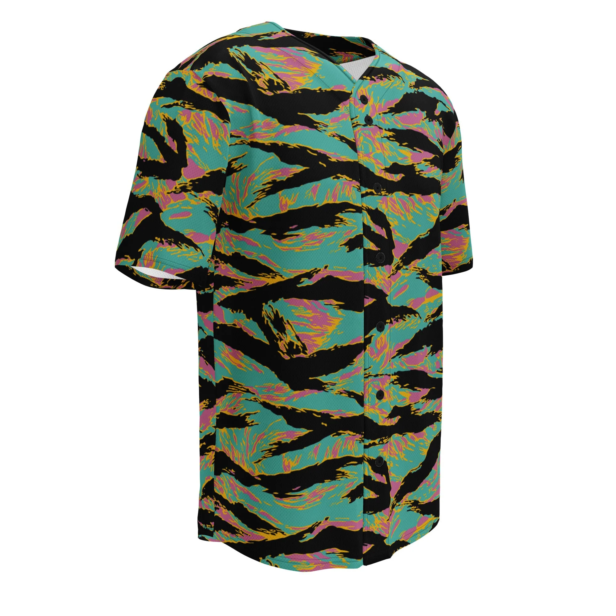 American Tiger Stripe Miami Sunset CAMO Unisex Baseball Jersey - Image 7
