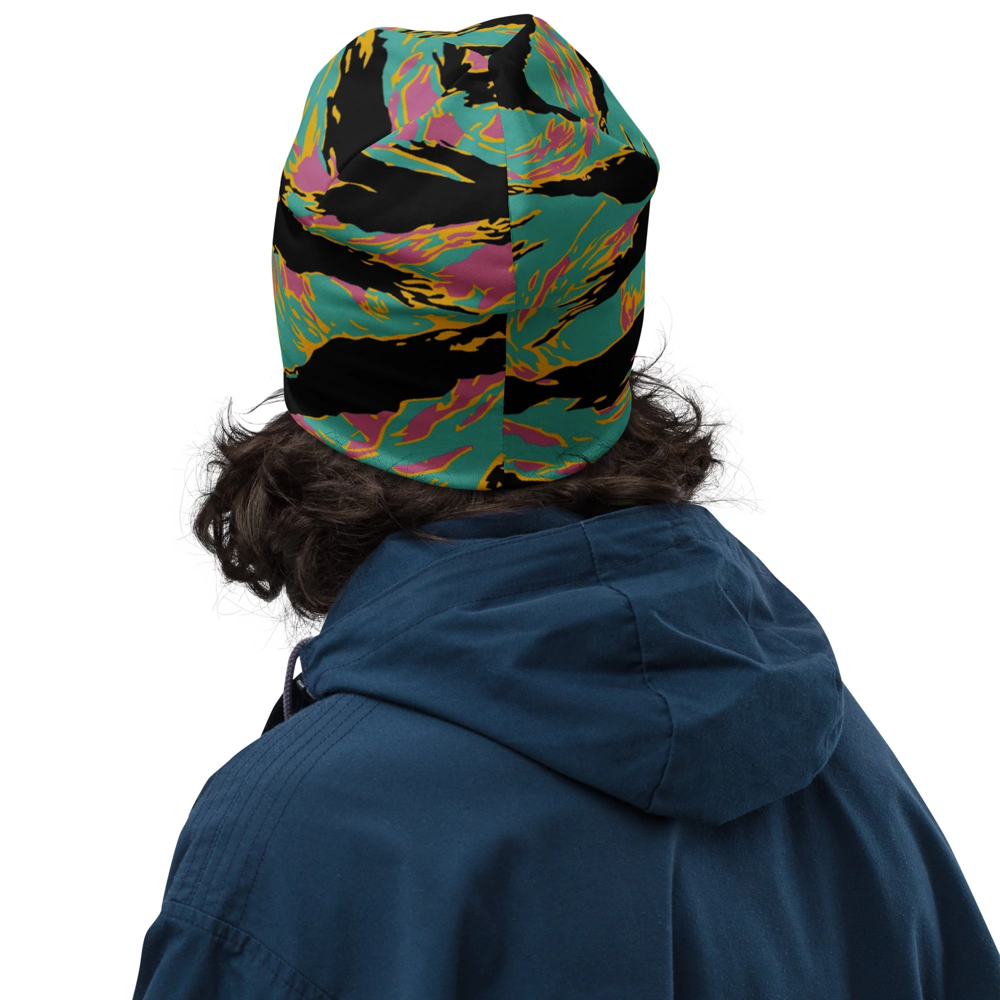 American Tiger Stripe Miami Sunset CAMO Beanie - Image 4
