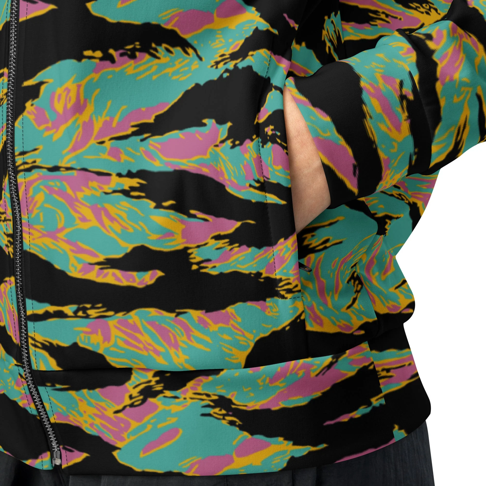 American Tiger Stripe Miami Sunset CAMO Unisex Track Jacket - Image 3