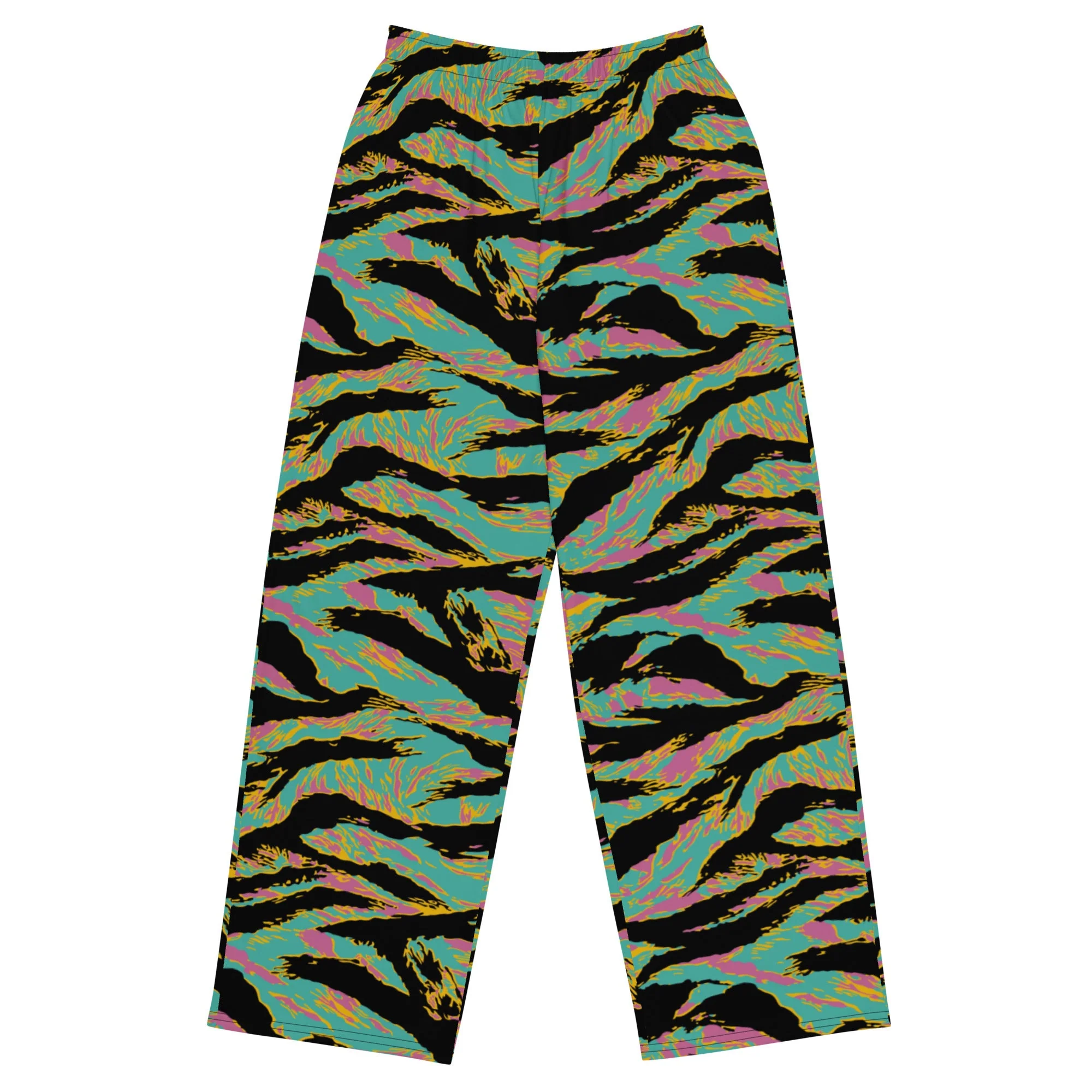 American Tiger Stripe Miami Sunset CAMO Unisex Wide-Leg Leisure Pants