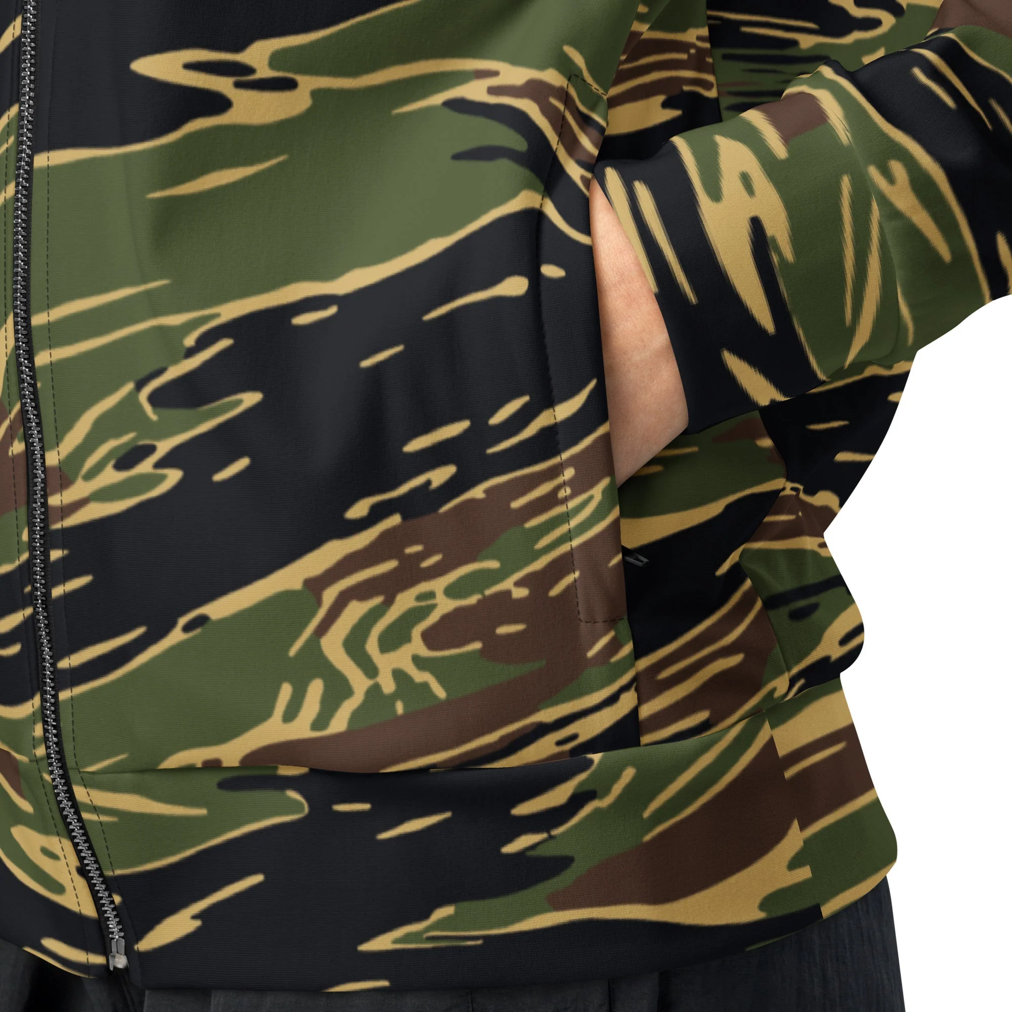 Midnight Fang Tiger Stripe CAMO Unisex Track Jacket - Image 2