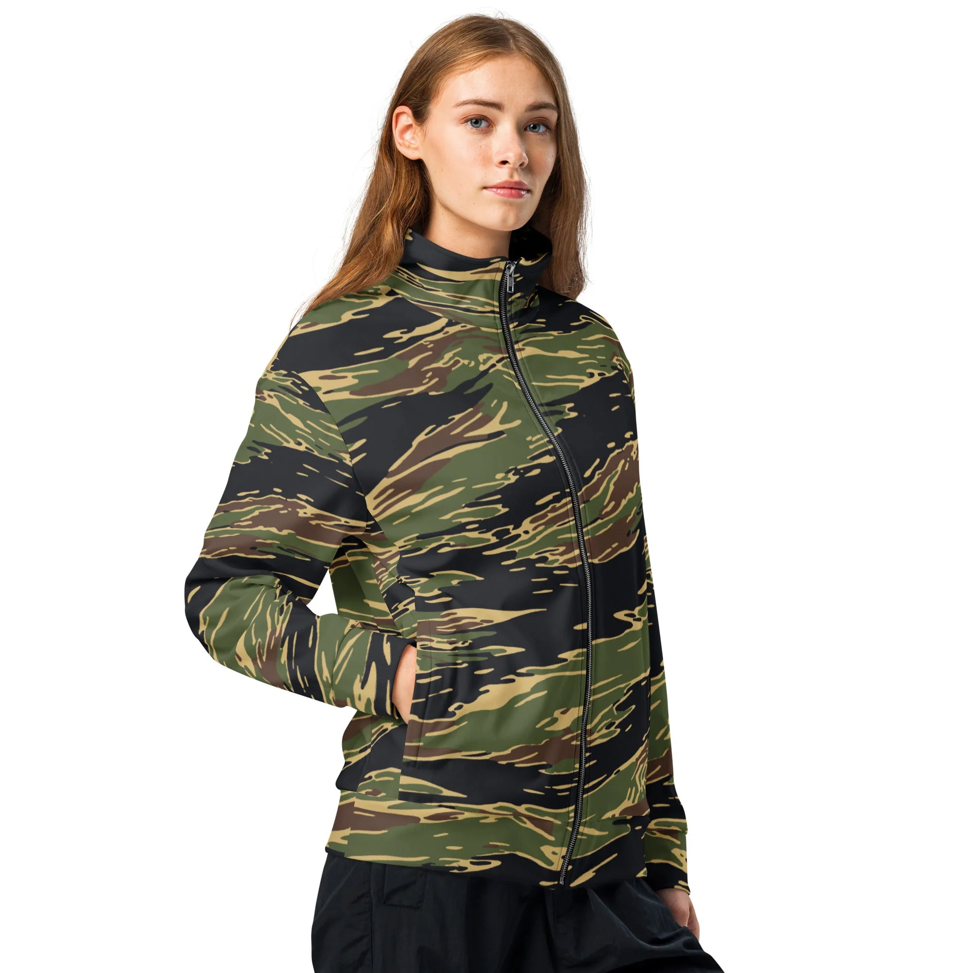 Midnight Fang Tiger Stripe CAMO Unisex Track Jacket - Image 3