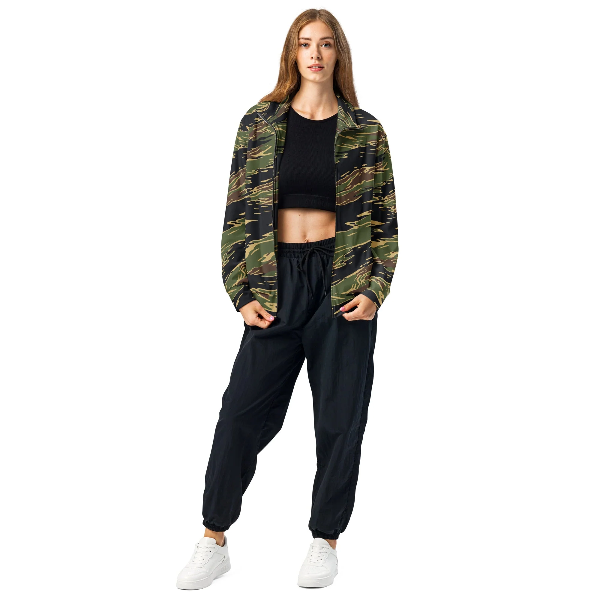 Midnight Fang Tiger Stripe CAMO Unisex Track Jacket - Image 4