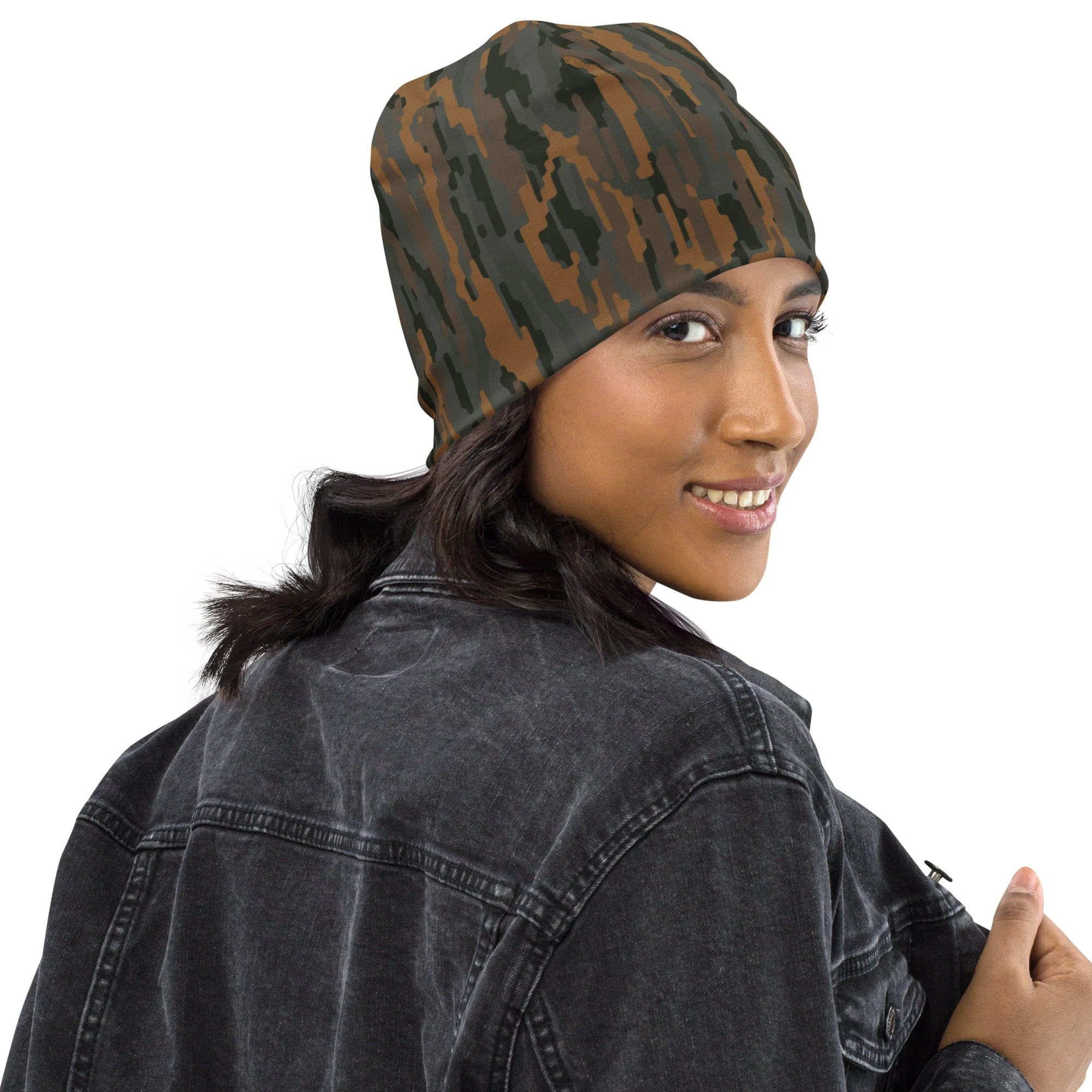 Modern Warfare Urban Vertical Rusty Bark CAMO Beanie - Image 2