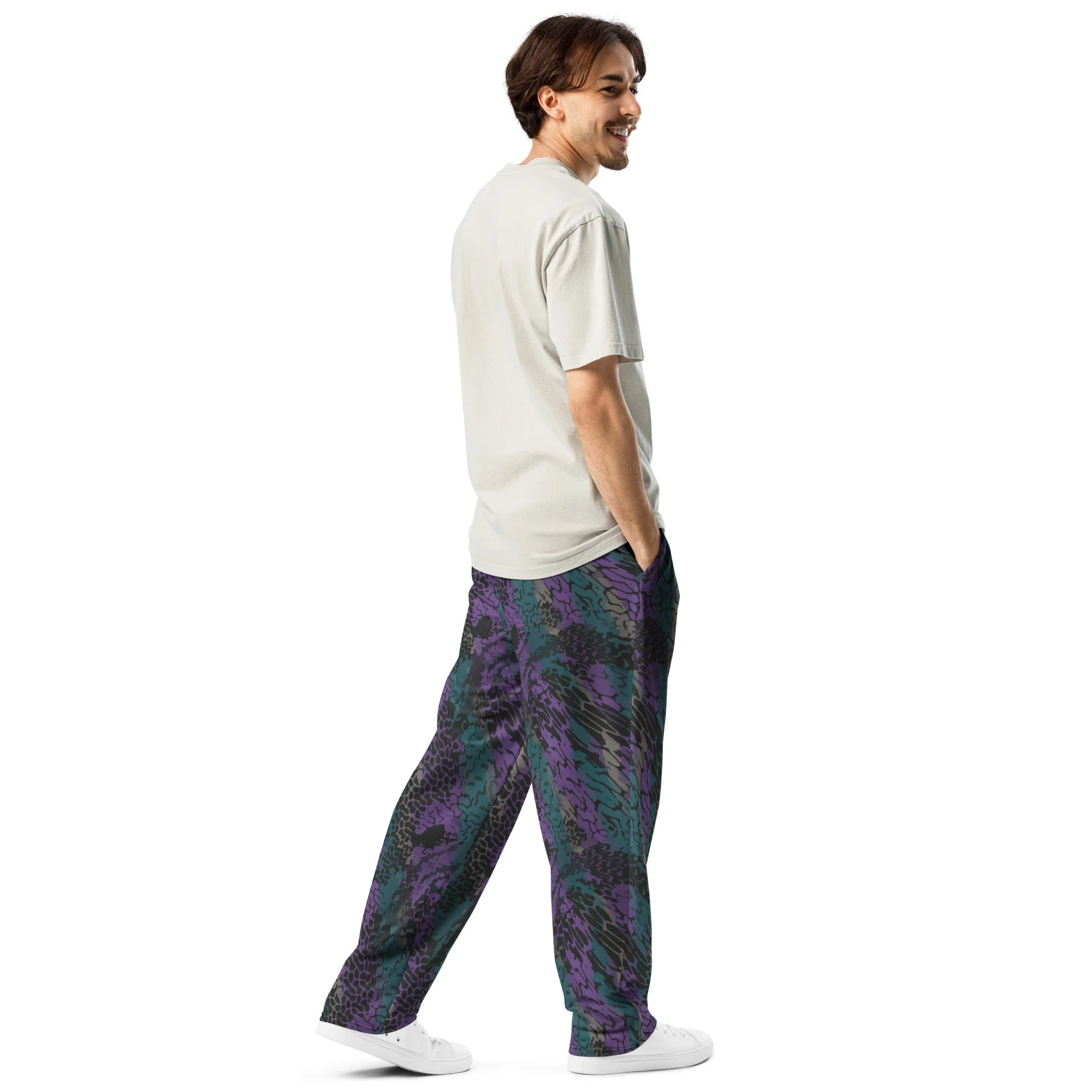 Modern Warfare Dragon Skin Neon CAMO Unisex Wide-Leg Joggers - Image 3