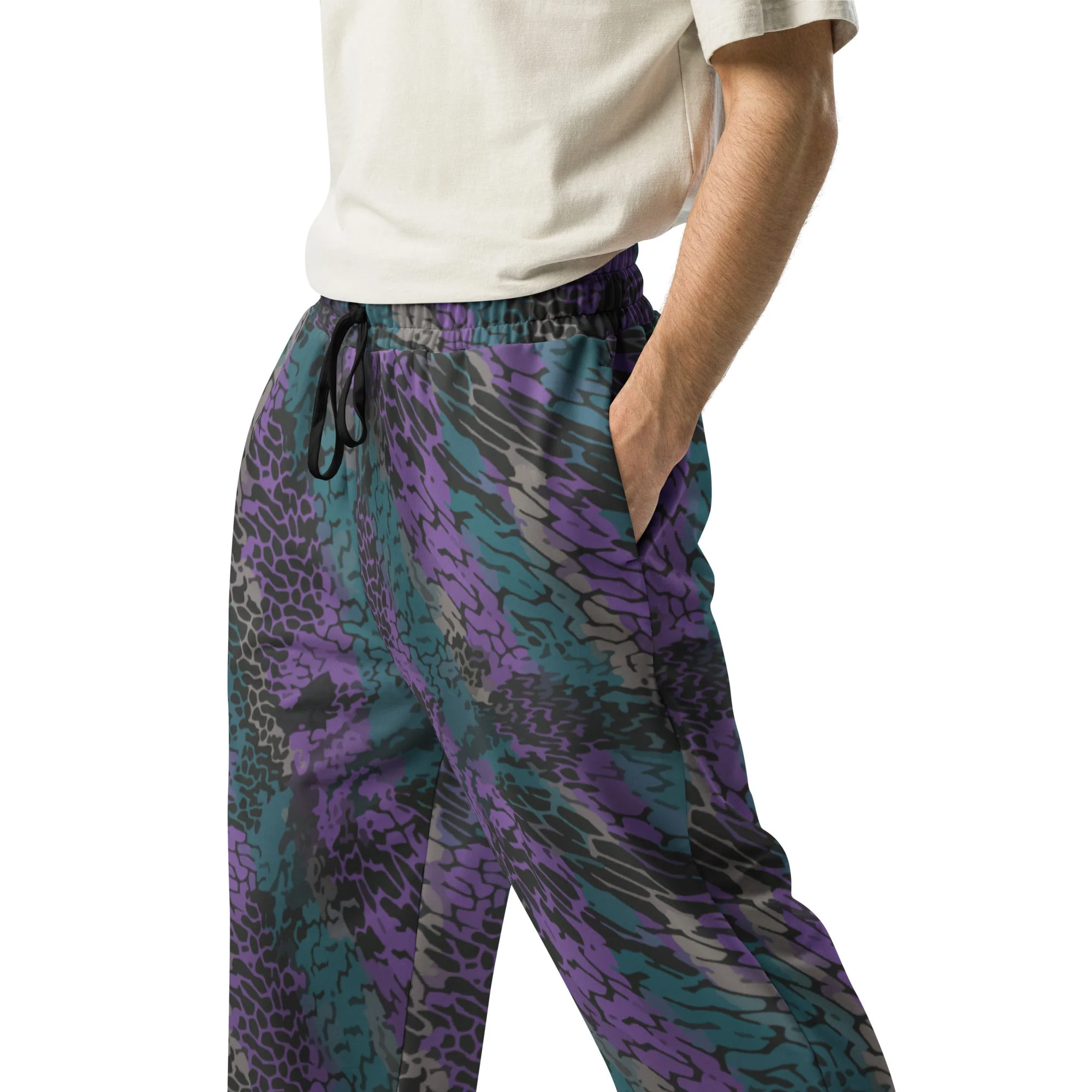 Modern Warfare Dragon Skin Neon CAMO Unisex Wide-Leg Joggers - Image 4