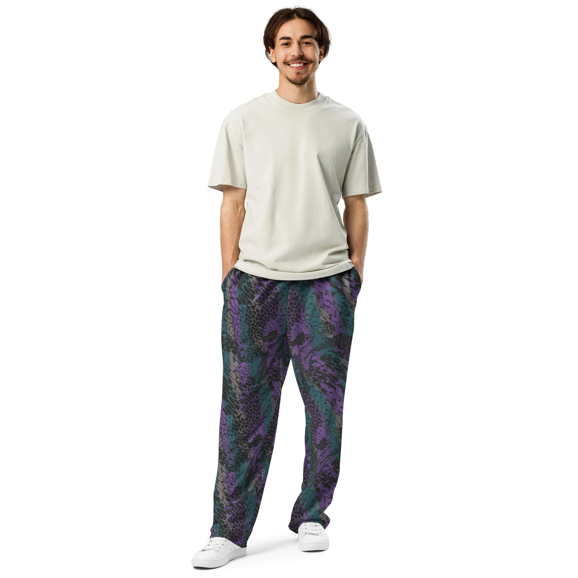 Modern Warfare Dragon Skin Neon CAMO Unisex Wide-Leg Joggers - Image 5