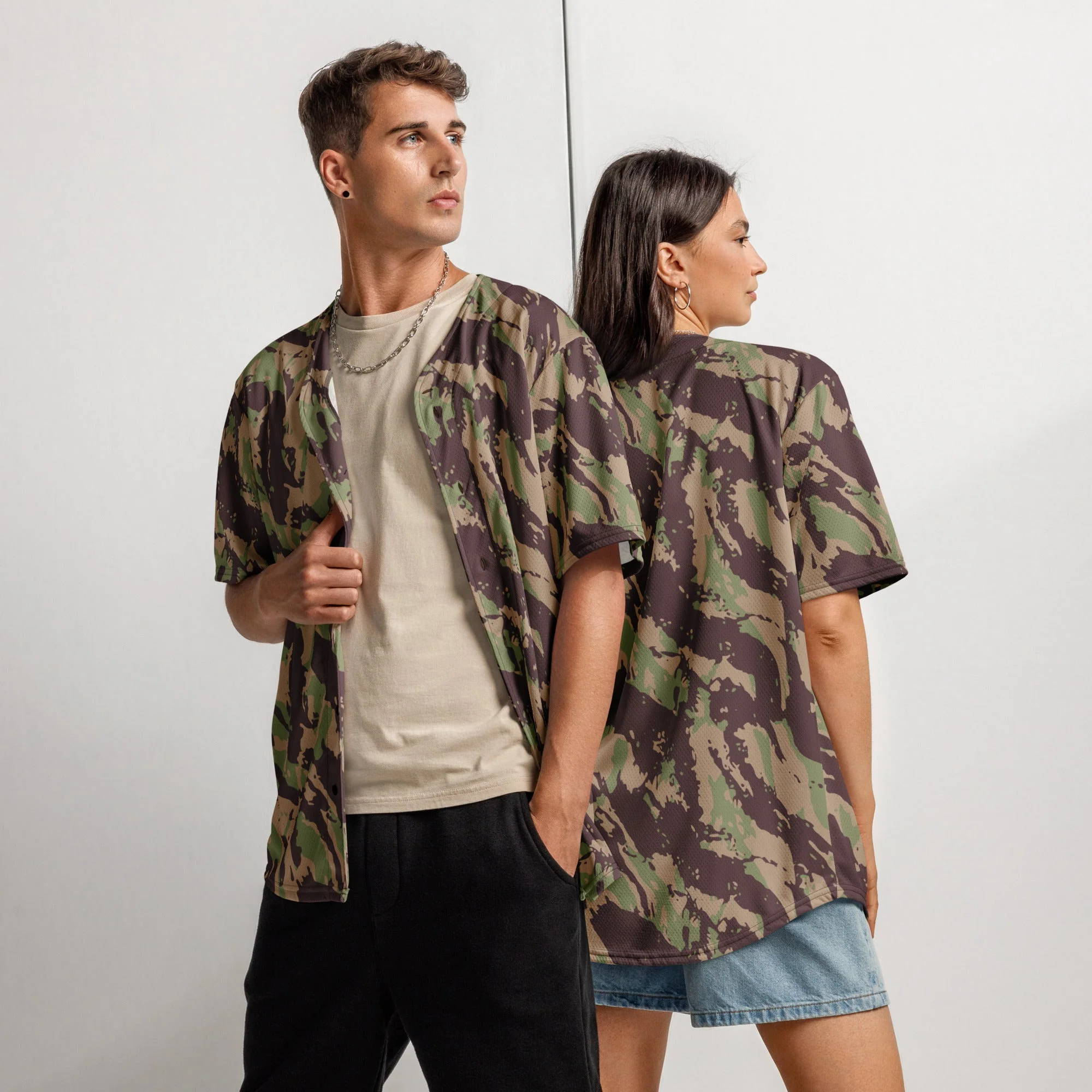 Mozambique Lizard CAMO Unisex Baseball Jersey