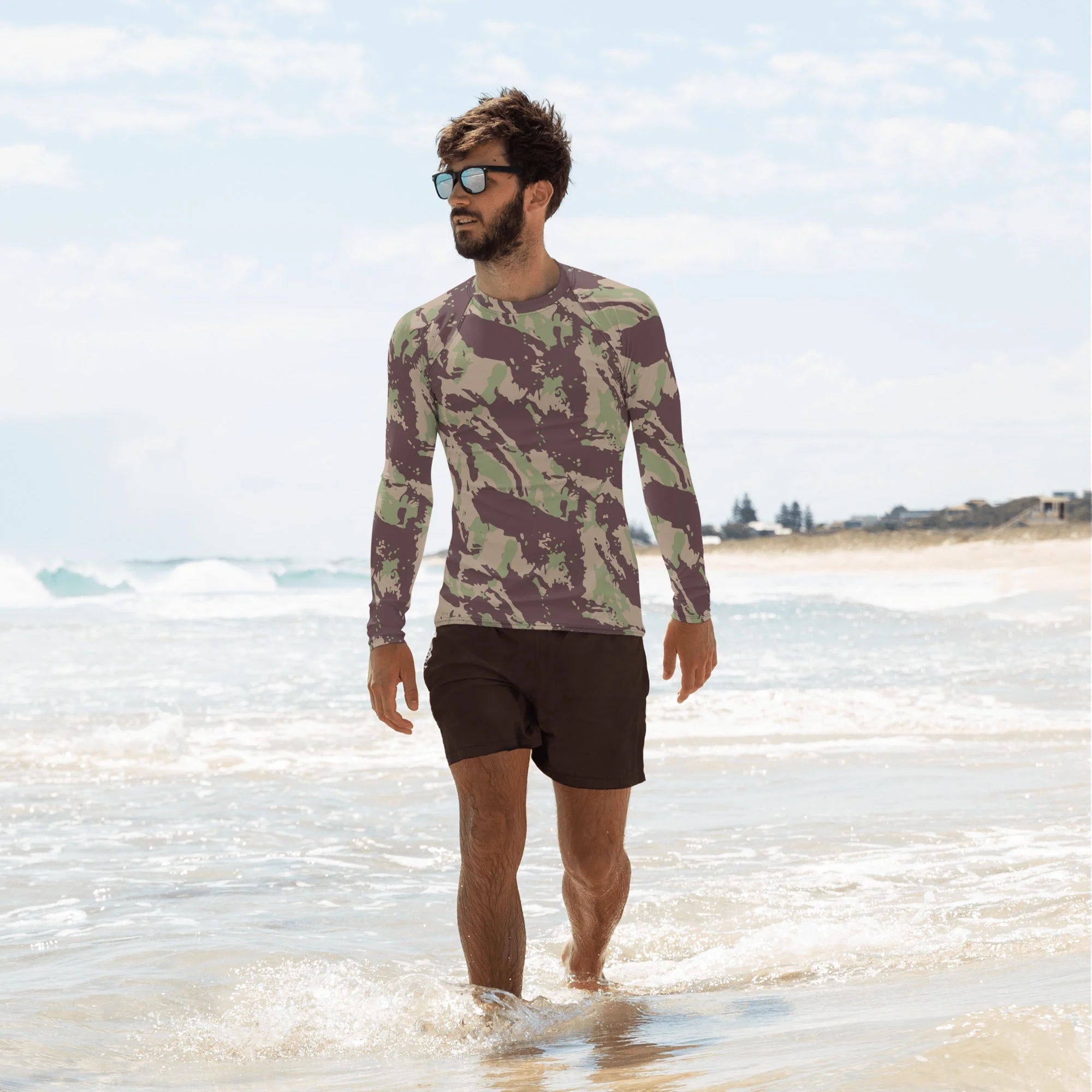 Mozambique Lizard CAMO Mens Long-Sleeve Rash Guard