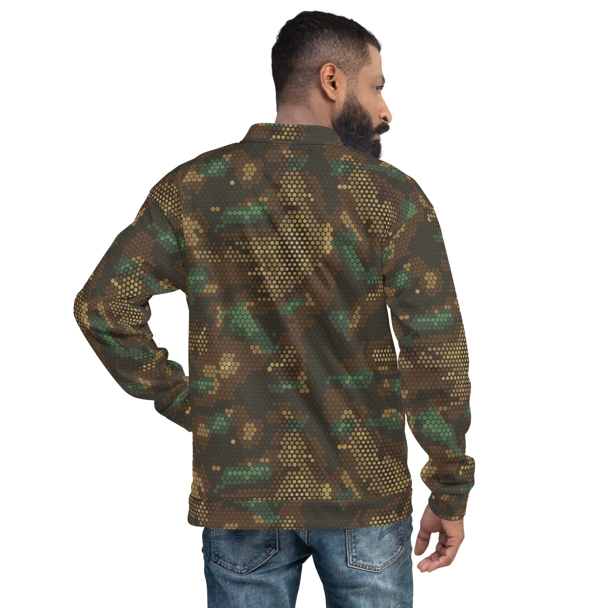 Multi-terrain Dot CAMO Unisex Bomber Jacket - Image 2