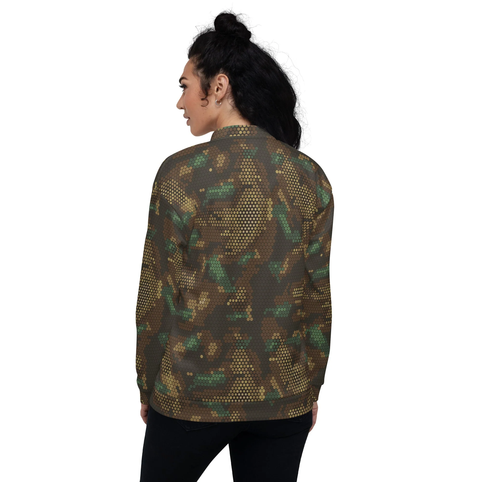 Multi-terrain Dot CAMO Unisex Bomber Jacket - Image 5