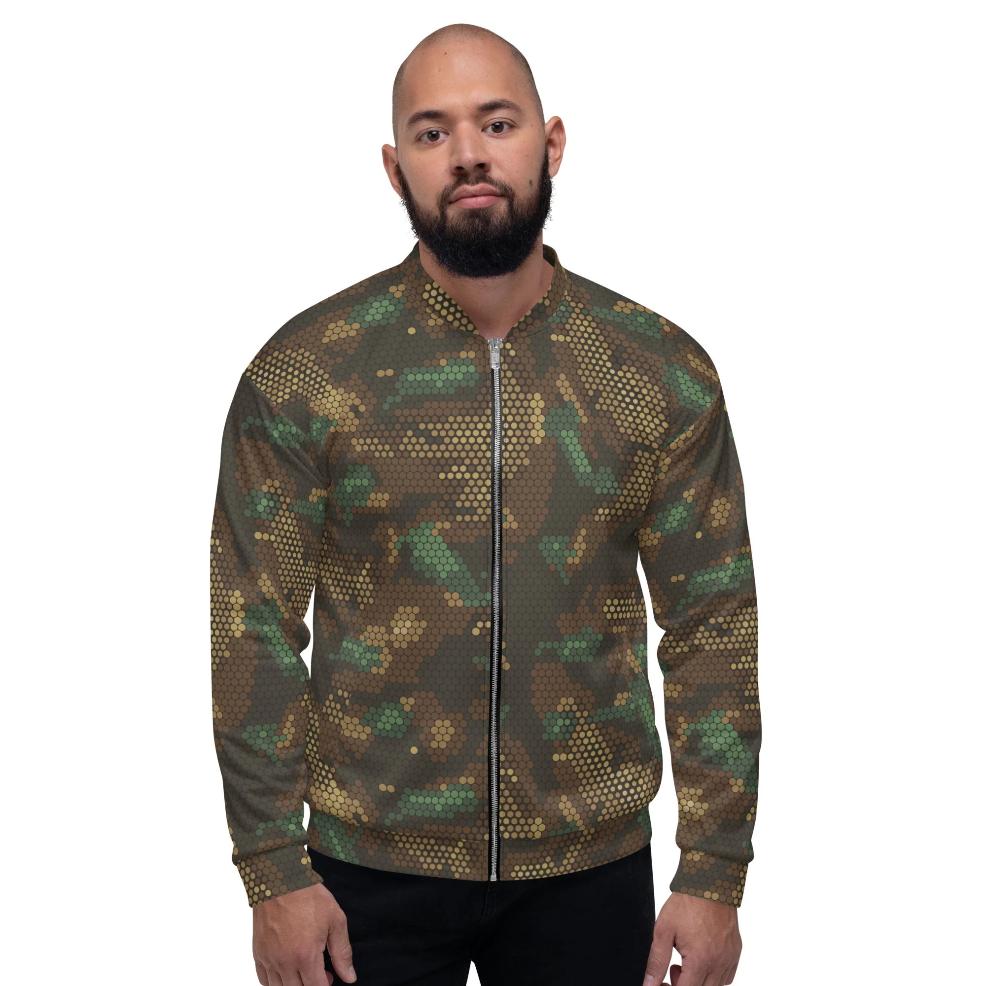 Multi-terrain Dot CAMO Unisex Bomber Jacket - Image 6