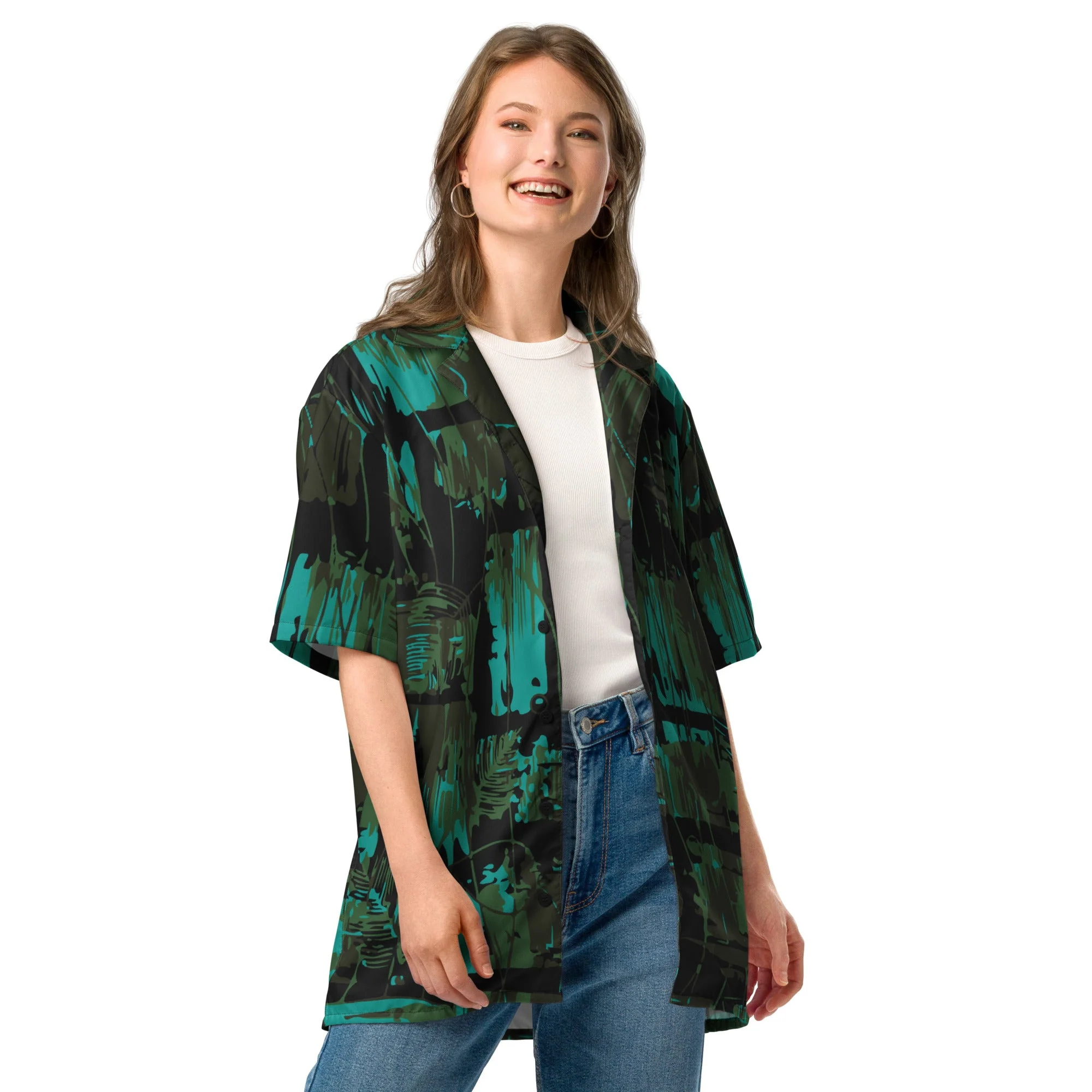 NEO Jungle CAMO Unisex Short-Sleeve Button Shirt - Image 5