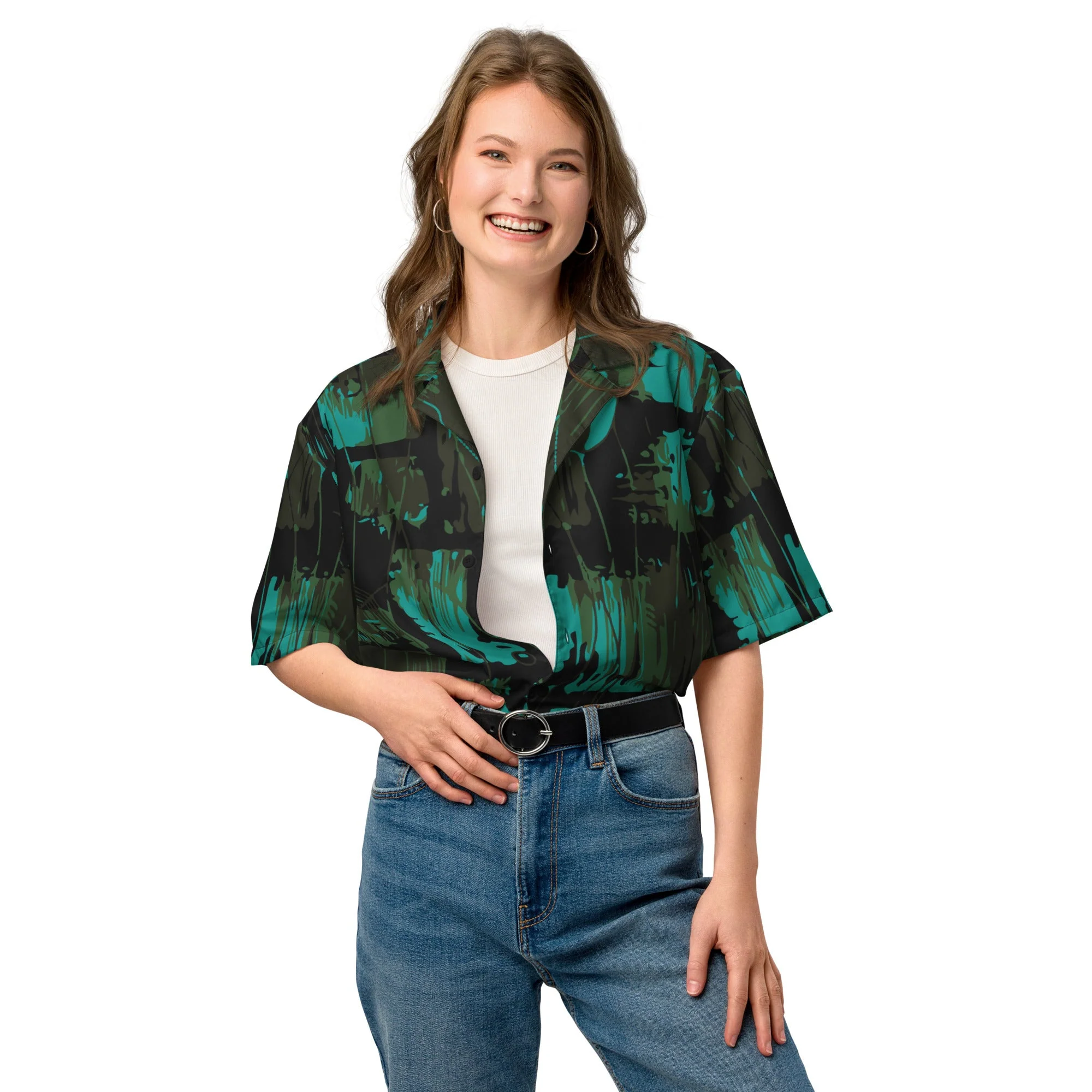 NEO Jungle CAMO Unisex Short-Sleeve Button Shirt - Image 8